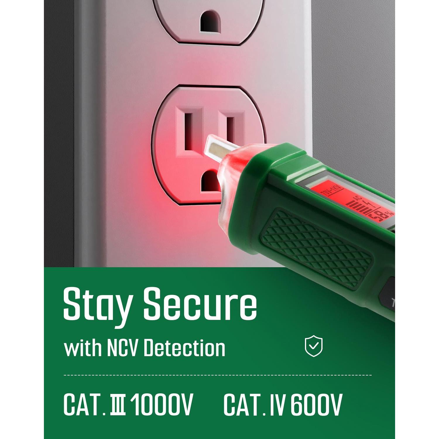 Probador de Voltaje TESMEN TN-213 Sin Contacto 12-1000V Verde