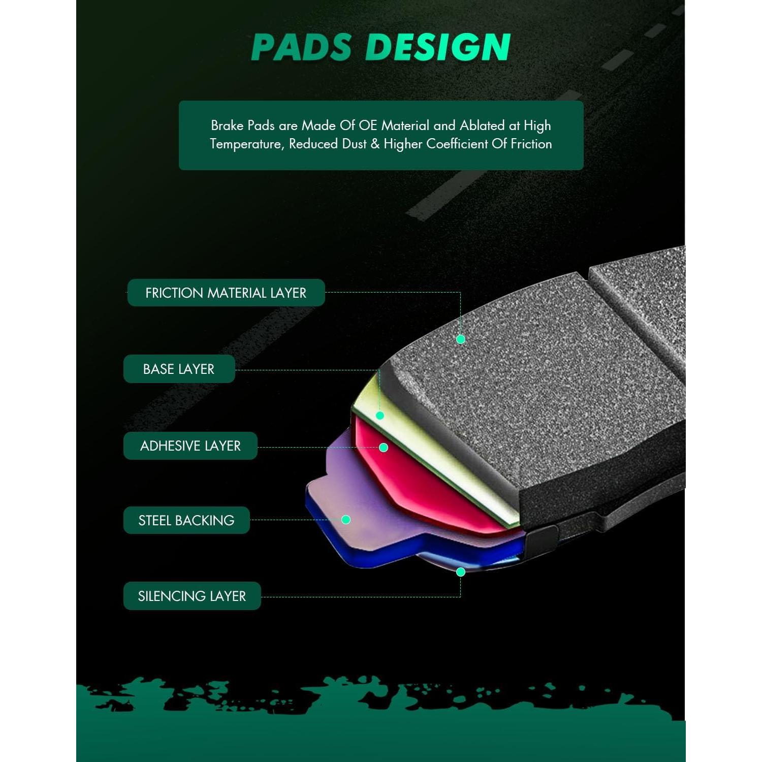 Pastillas de Freno Cerámicas Delanteras SCITOO D1184-8538 para Toyota Yaris 2006-2018