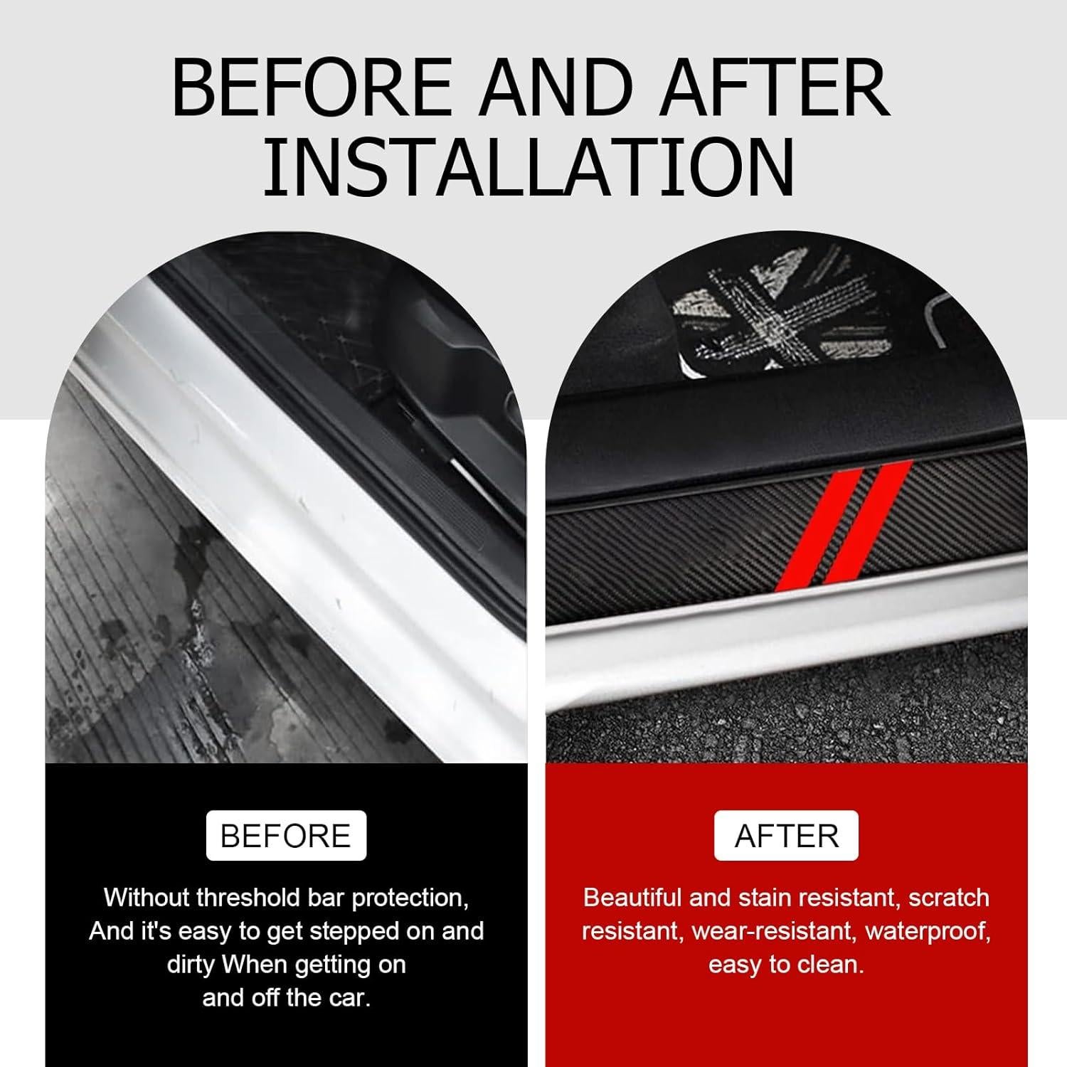 Protectores de Umbral de Puerta Leechio 4 PCS Rojo Antirayaduras