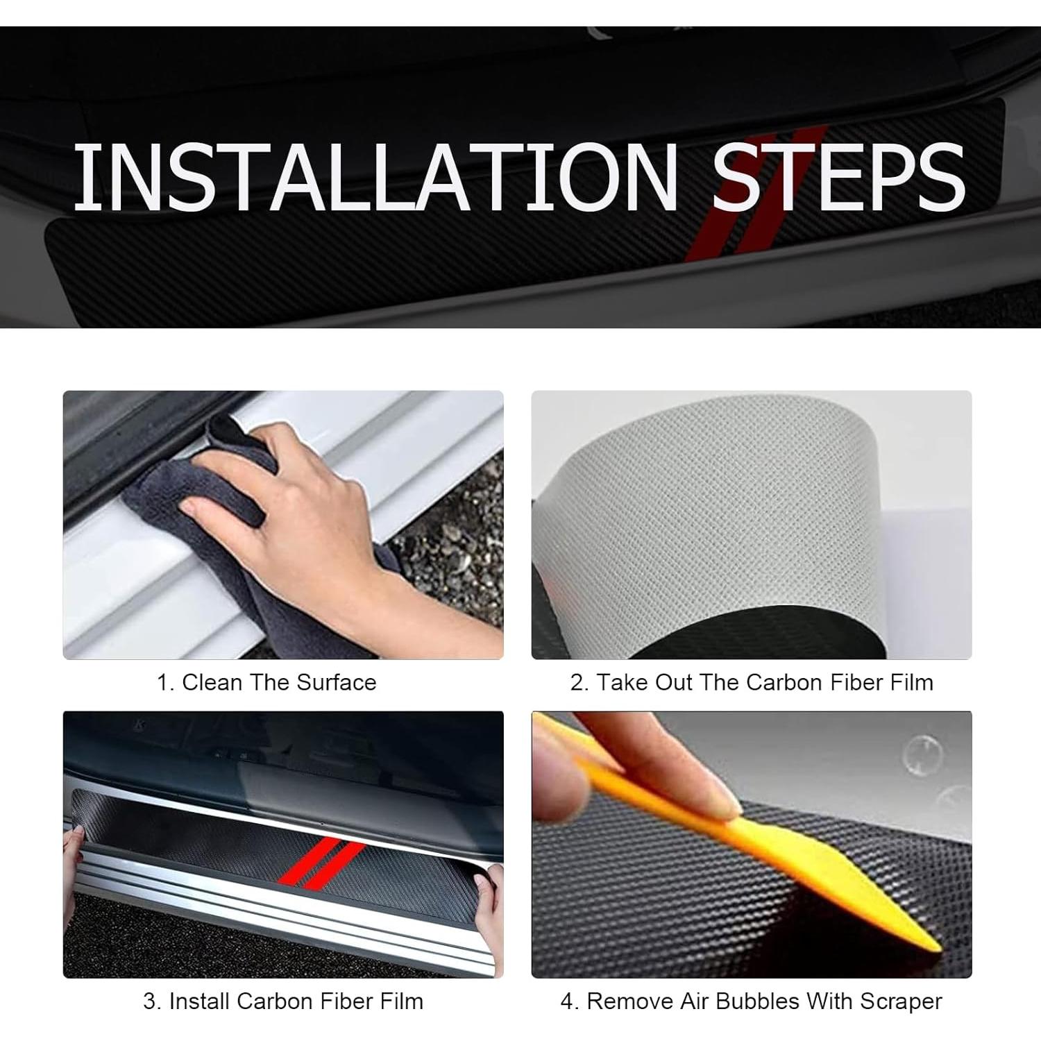 Protectores de Umbral de Puerta Leechio 4 PCS Rojo Antirayaduras