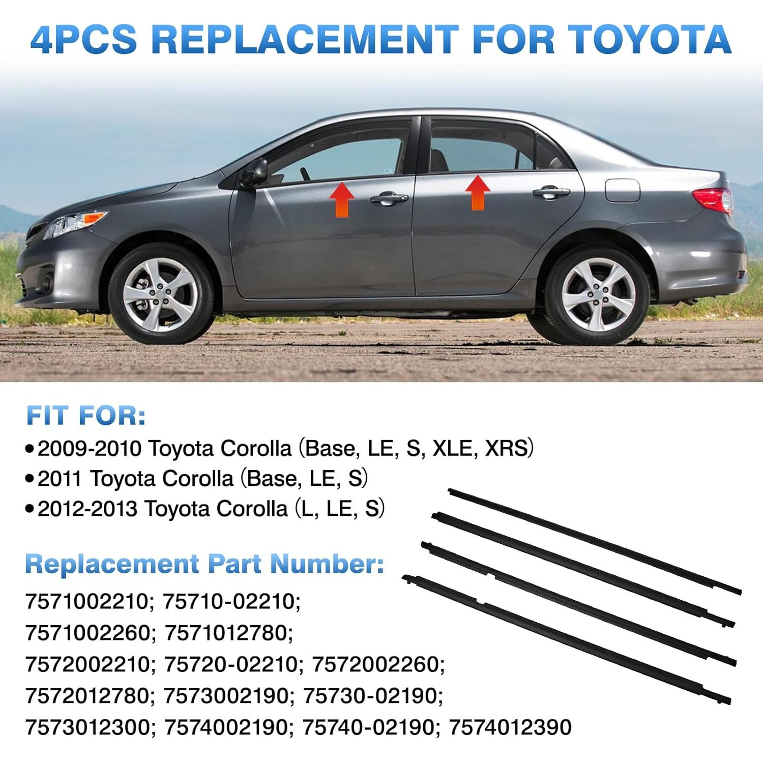 Sellos de Moldura de Ventana TOP-MAX para Toyota Corolla 2009-2013