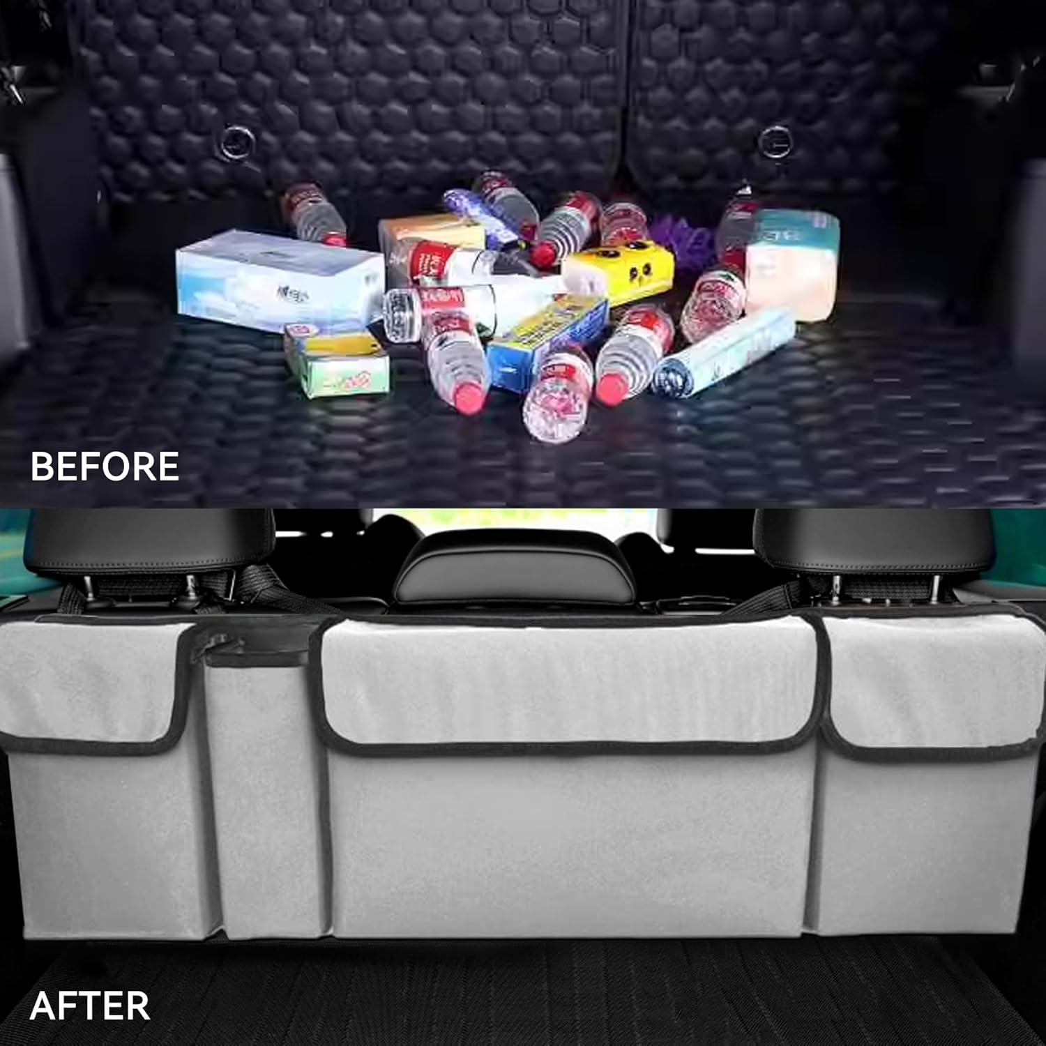 Organizador de Maletero de Coche Tioollev Blanco Impermeable