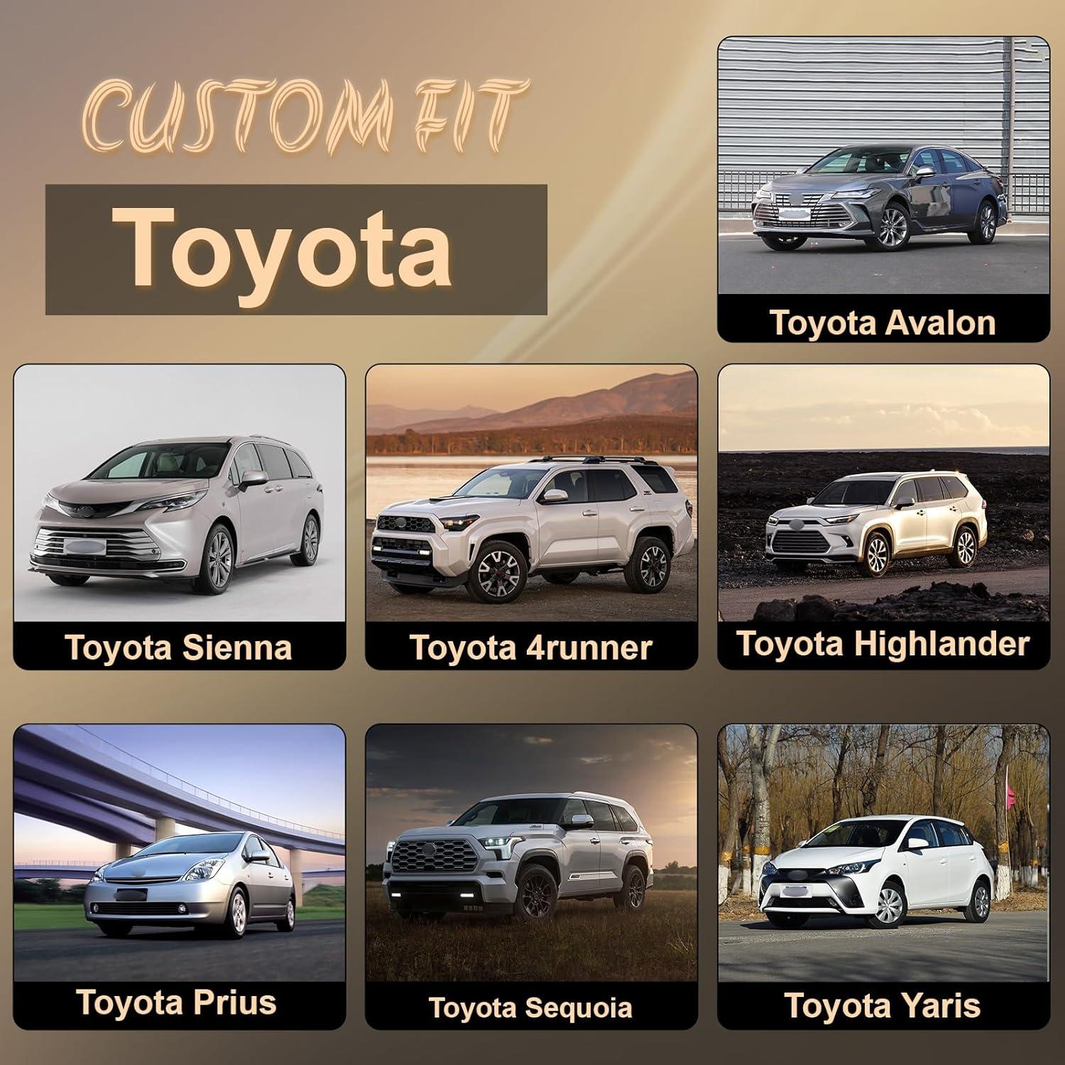 Fundas de Asiento Delantero Joy Forserve para Toyota - 2 Piezas Gris