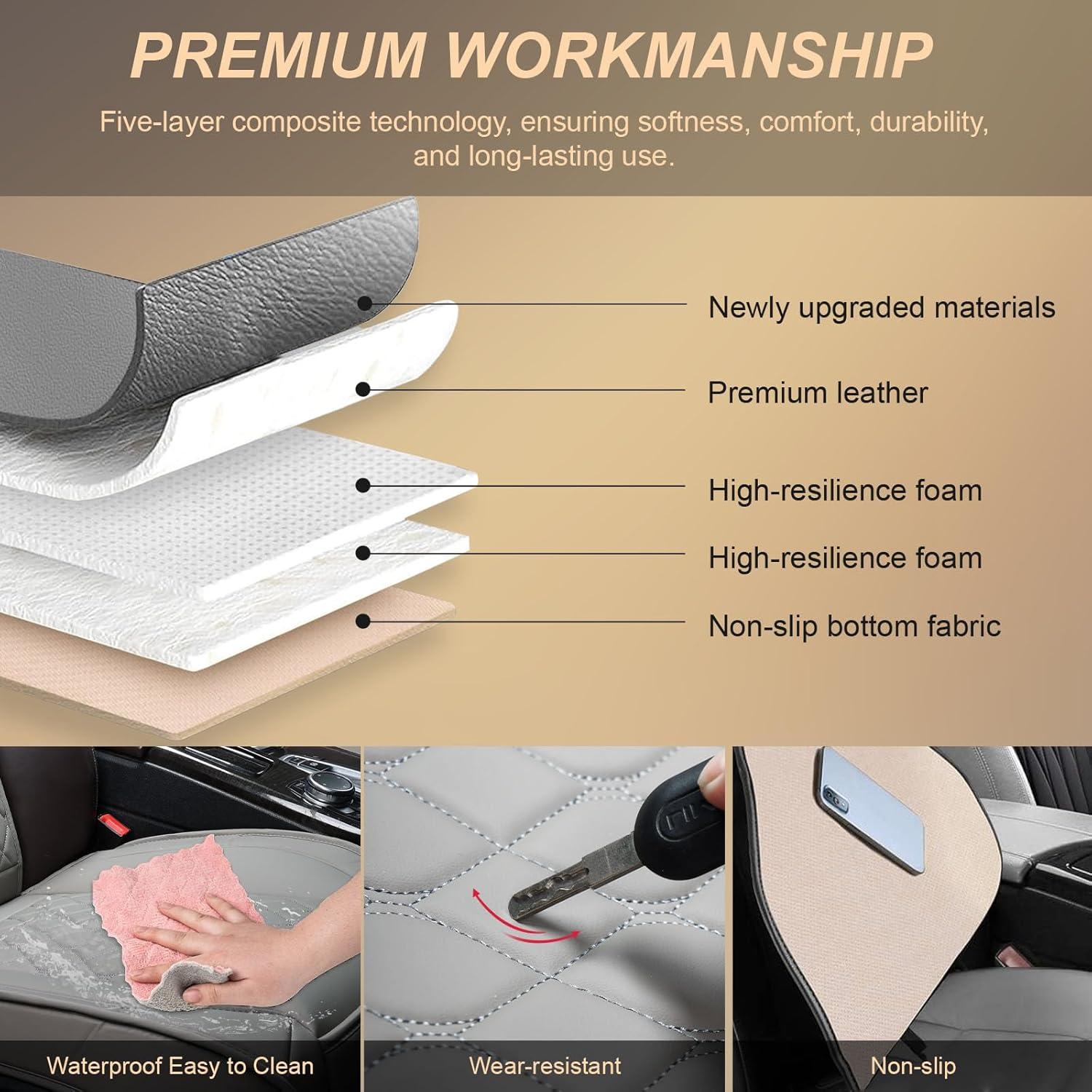 Fundas de Asiento Delantero Joy Forserve para Toyota - 2 Piezas Gris