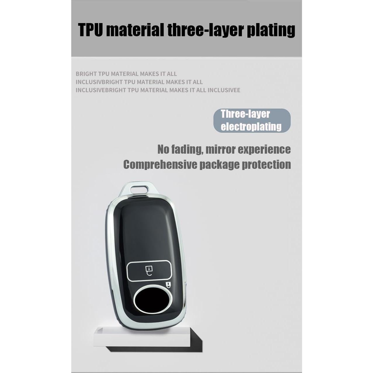 Funda de Llave TPU HIBEYO para Daihatsu Rocky y Toyota Yaris - Negro