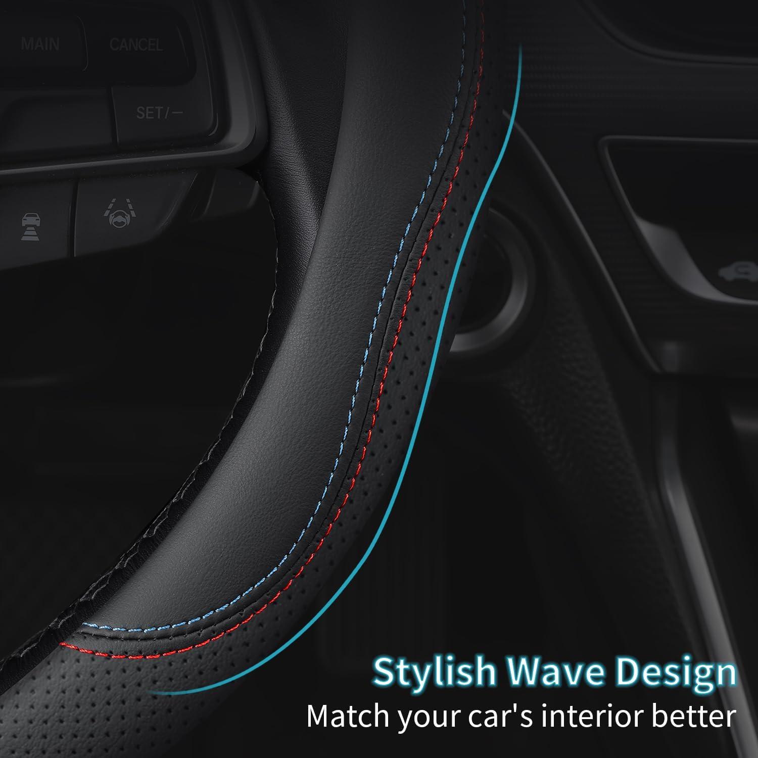 Cubierta de Volante XHRING para Toyota 14.5-15" Cuero