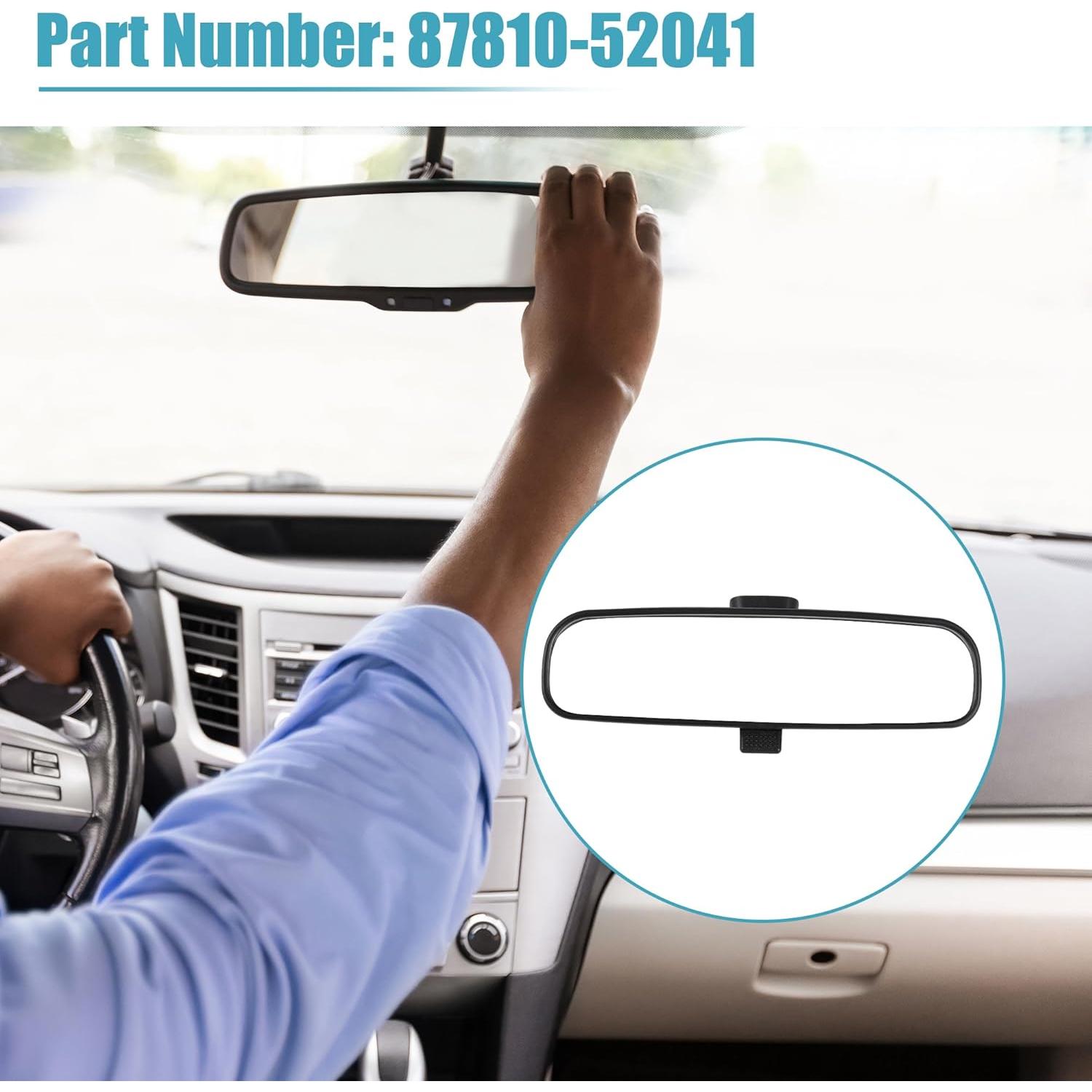 Espejo Retrovisor Interior uxcell Negro 24.5x6.5cm para Toyota Corolla