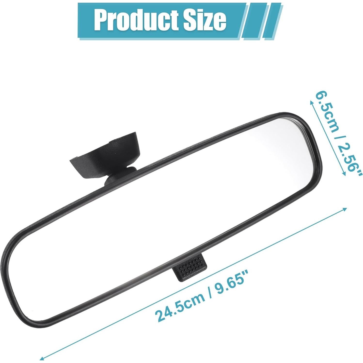 Espejo Retrovisor Interior uxcell Negro 24.5x6.5cm para Toyota Corolla