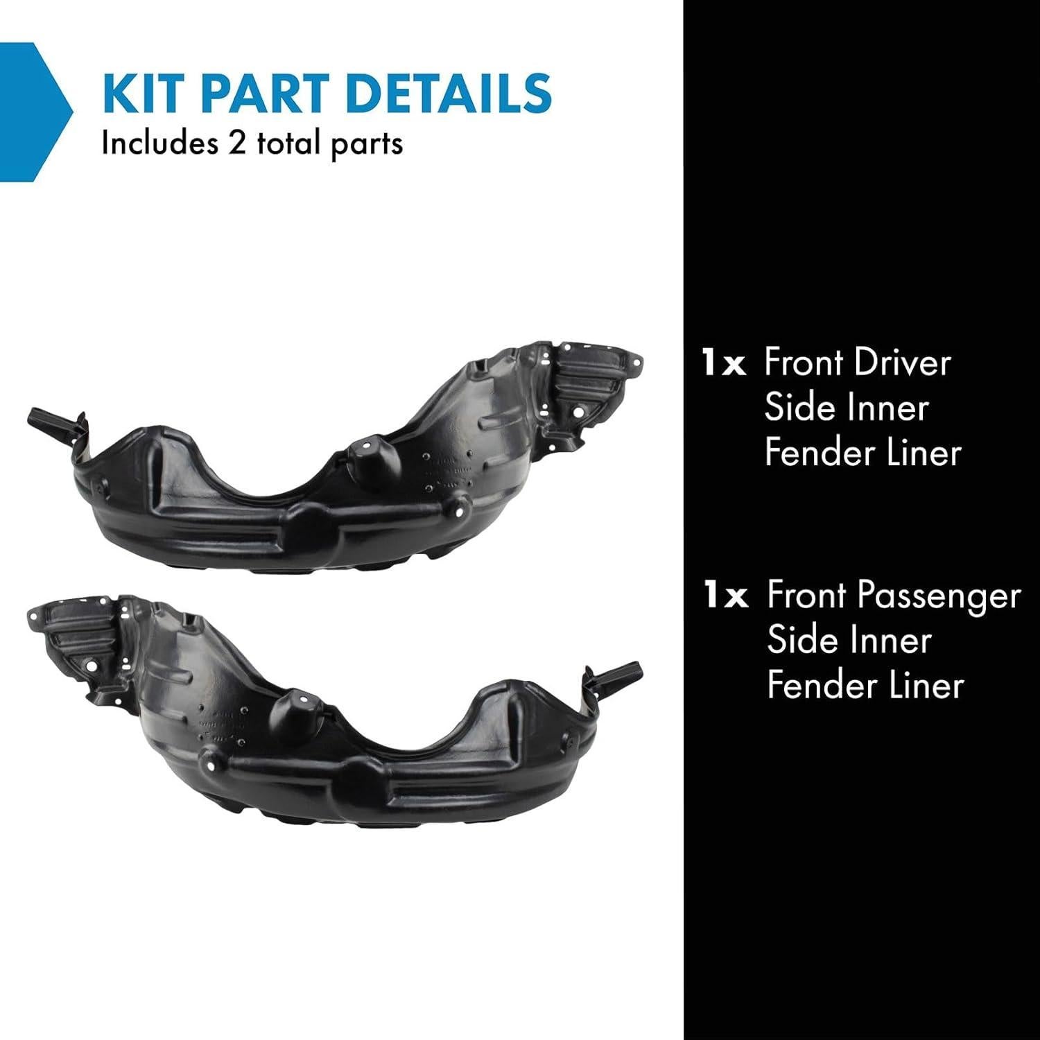 Revestimiento Interior Guardabarros TRQ 2 Piezas Toyota Yaris 2007-2012