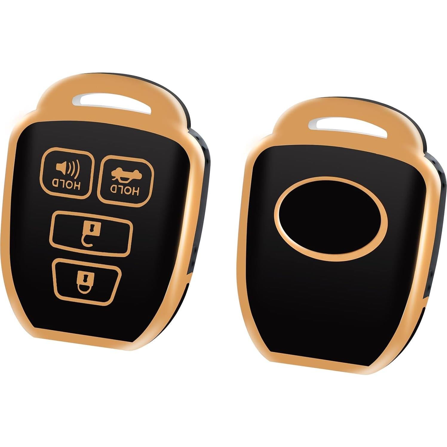 Cubierta de Llave Toyota YALNORVA con Llavero TPU Dorado Negro