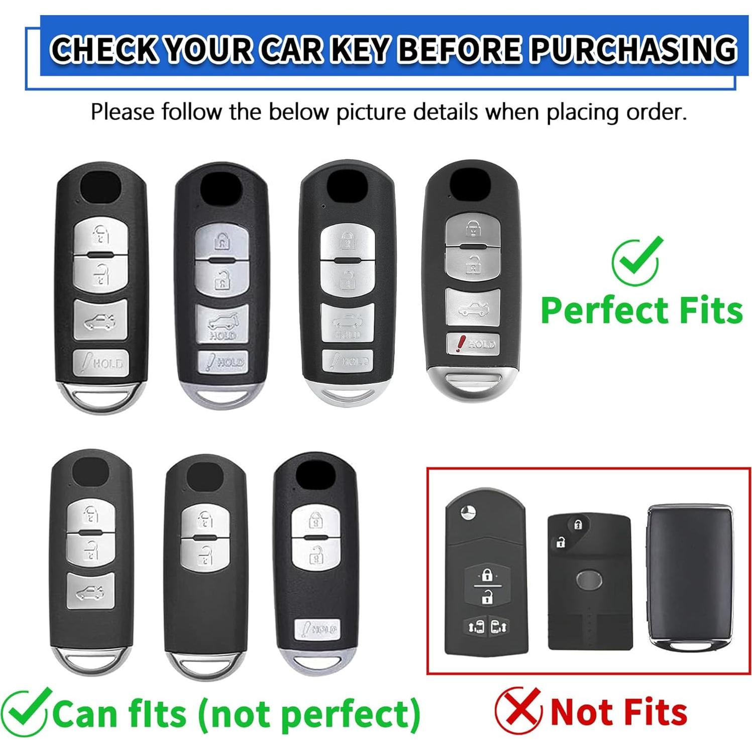 Cubierta de Llave TOMALL para Mazda 3 6 CX-3 4 Botones Blanco