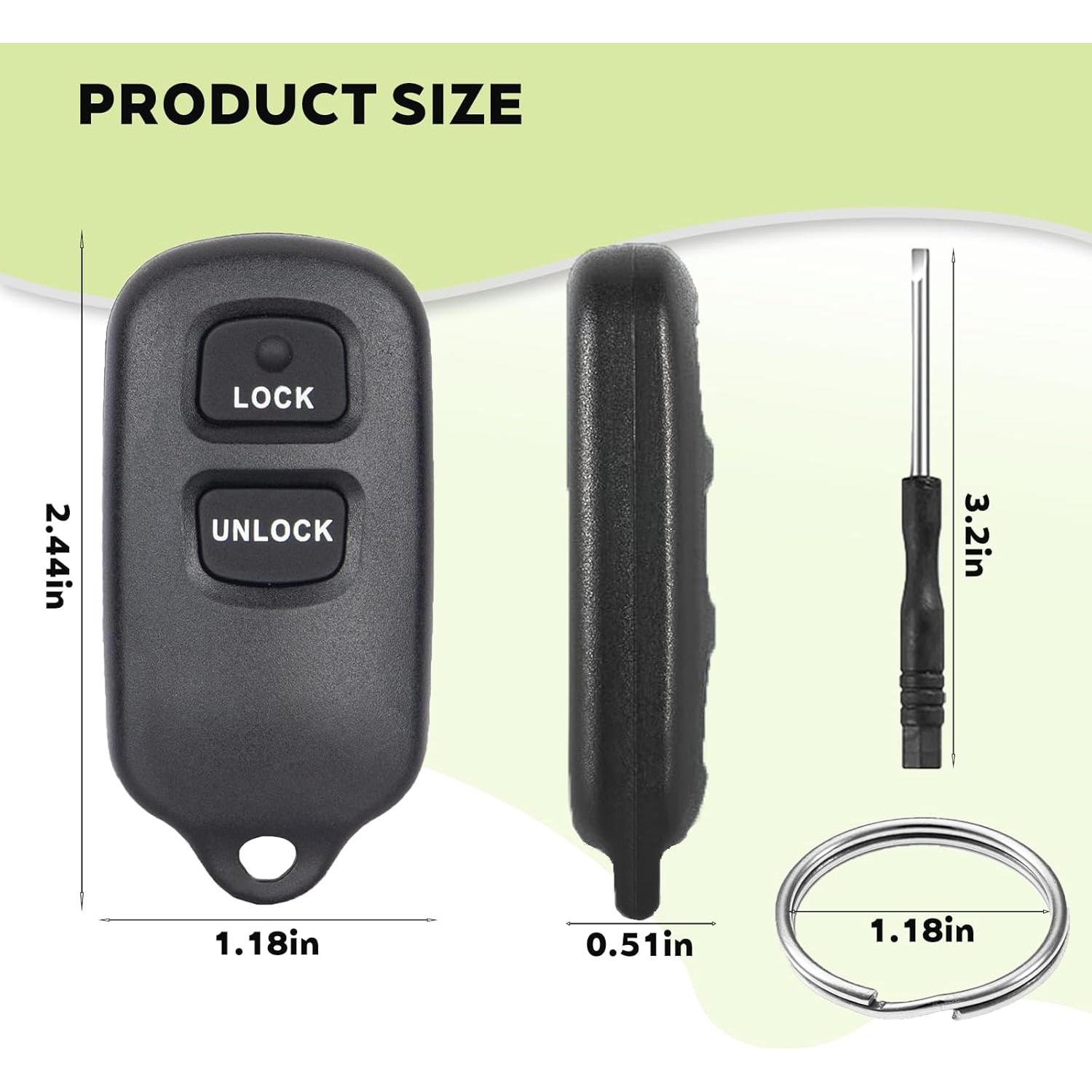 Funda de Llavero Toyota 3 Botones Reemplazo ABS Negro