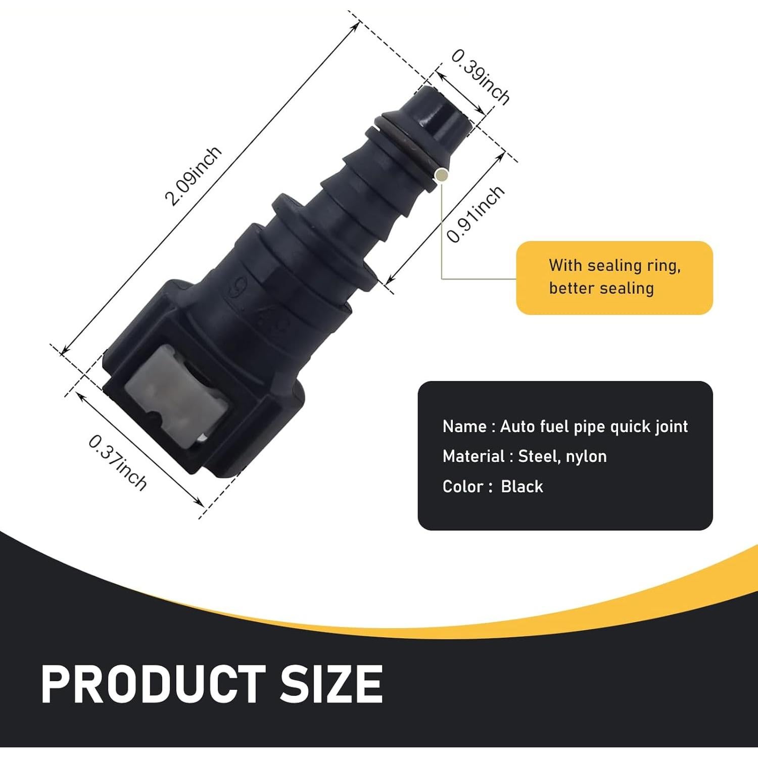 Conector Rápido de Tubería de Combustible Sinytuto 9.49mm - 2 PCS