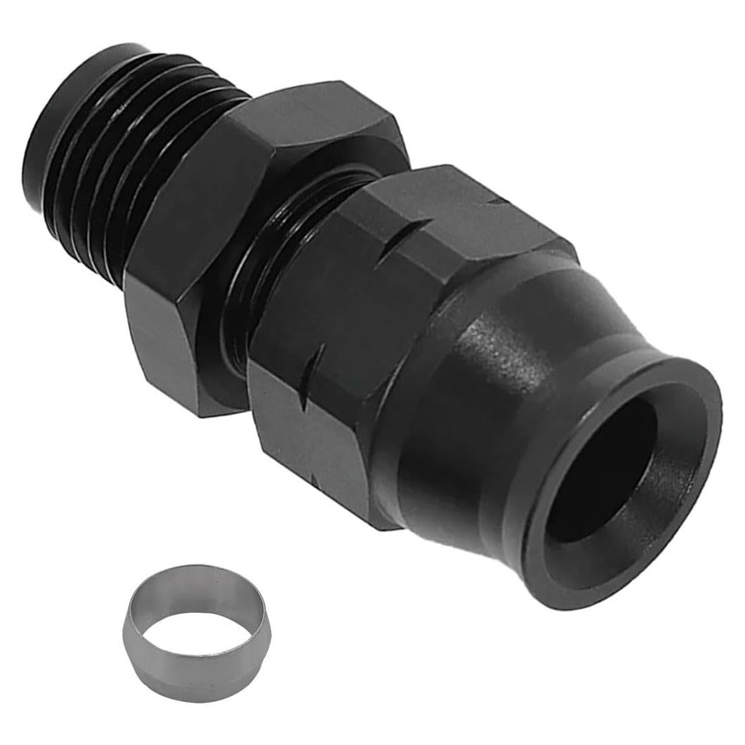 Automotive Fuel Adapter, 6AN Male Flare to 5/16" Hose Fuel Straight Connector, Aluminum Alloy Hardline Compression Tube Fitting, Auto Replacement Fuel System Accessorie (6AN to 5/16)