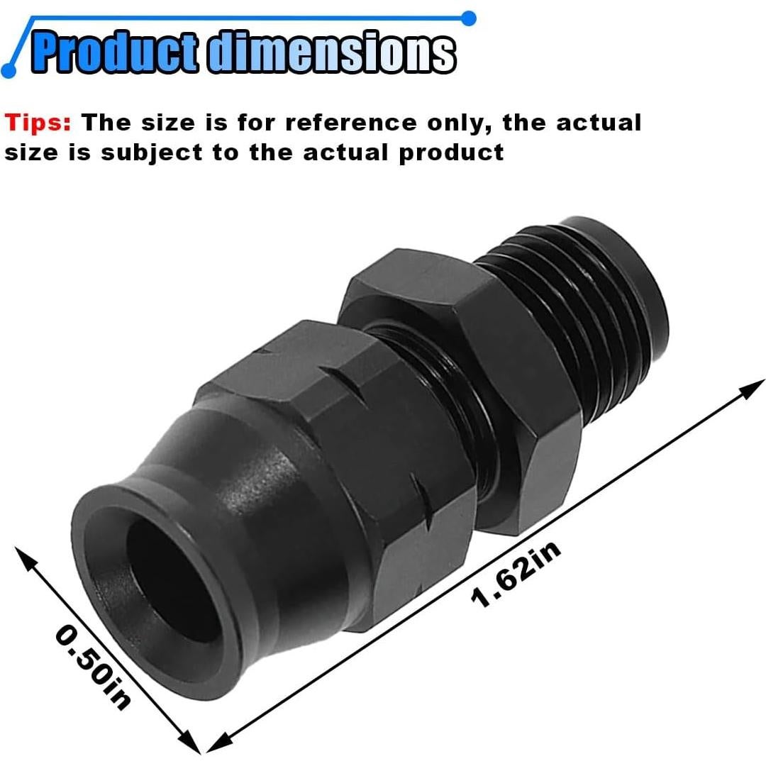 Automotive Fuel Adapter, 6AN Male Flare to 5/16" Hose Fuel Straight Connector, Aluminum Alloy Hardline Compression Tube Fitting, Auto Replacement Fuel System Accessorie (6AN to 5/16)
