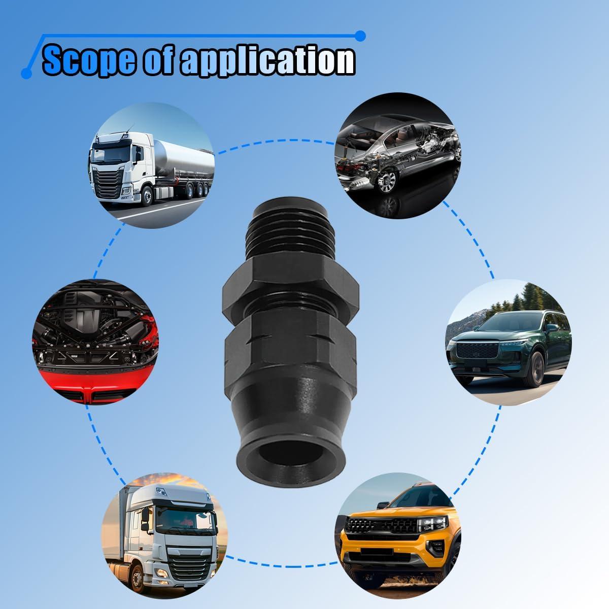 Automotive Fuel Adapter, 6AN Male Flare to 5/16" Hose Fuel Straight Connector, Aluminum Alloy Hardline Compression Tube Fitting, Auto Replacement Fuel System Accessorie (6AN to 5/16)