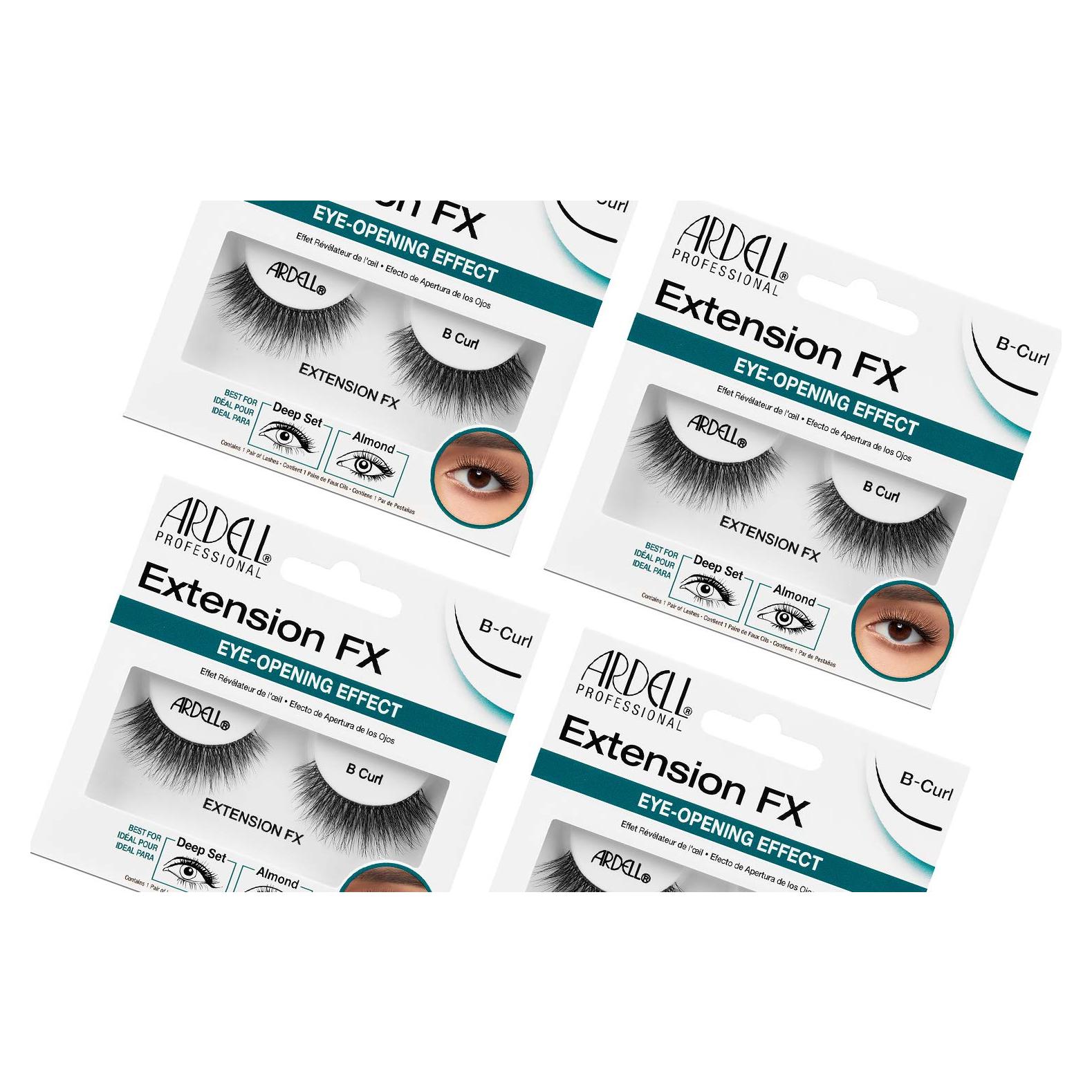Pestañas Postizas Ardell Extensión FX B Curl - Paquete de 4