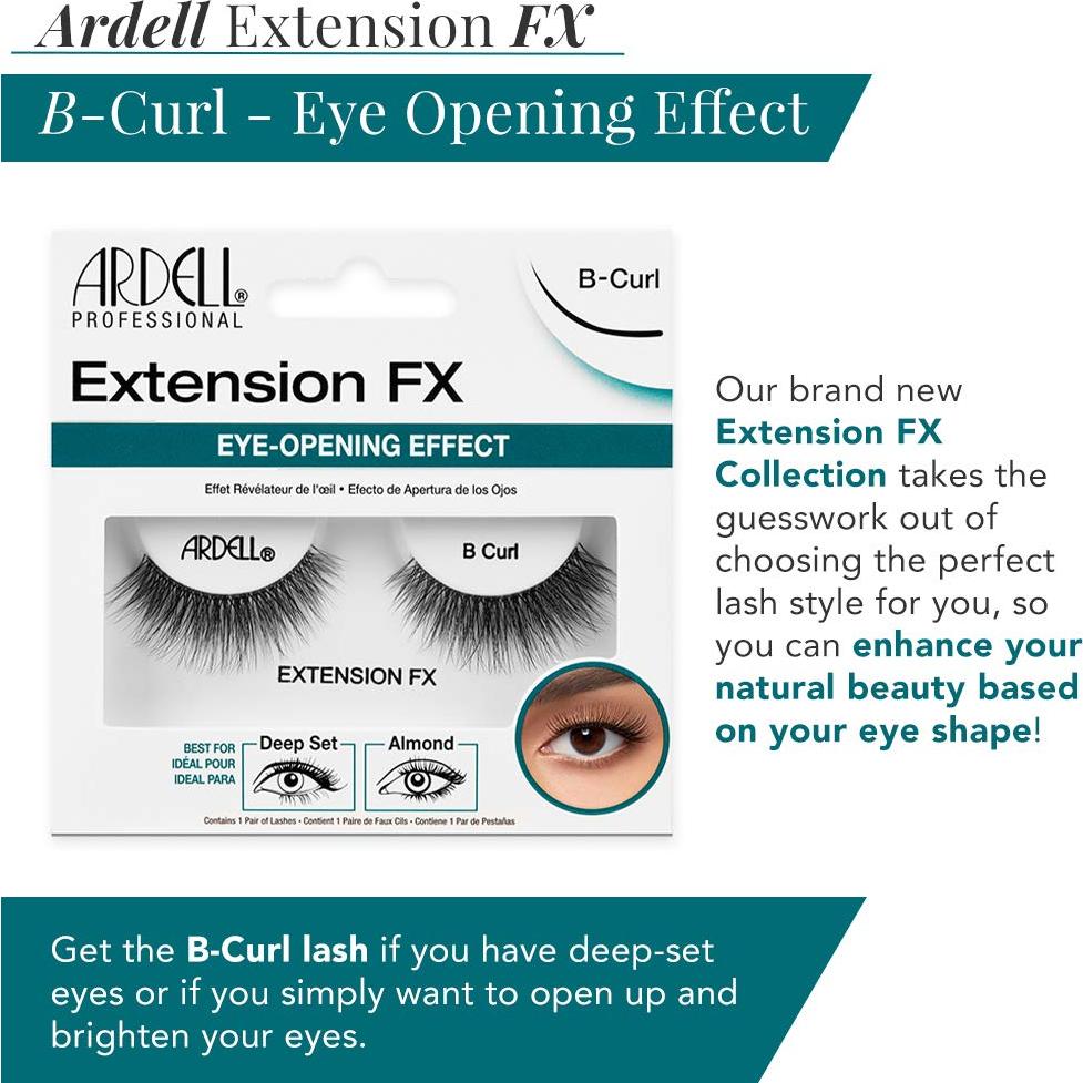 Pestañas Postizas Ardell Extensión FX B Curl - Paquete de 4