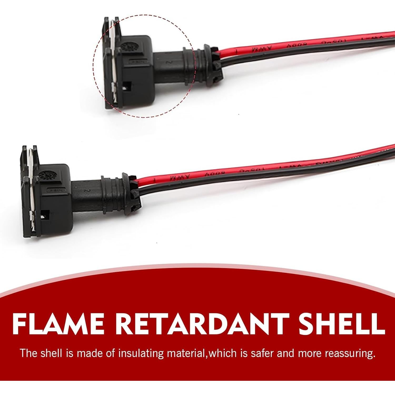 Conectores de Inyector de Combustible Dogary 4 PCS Negro