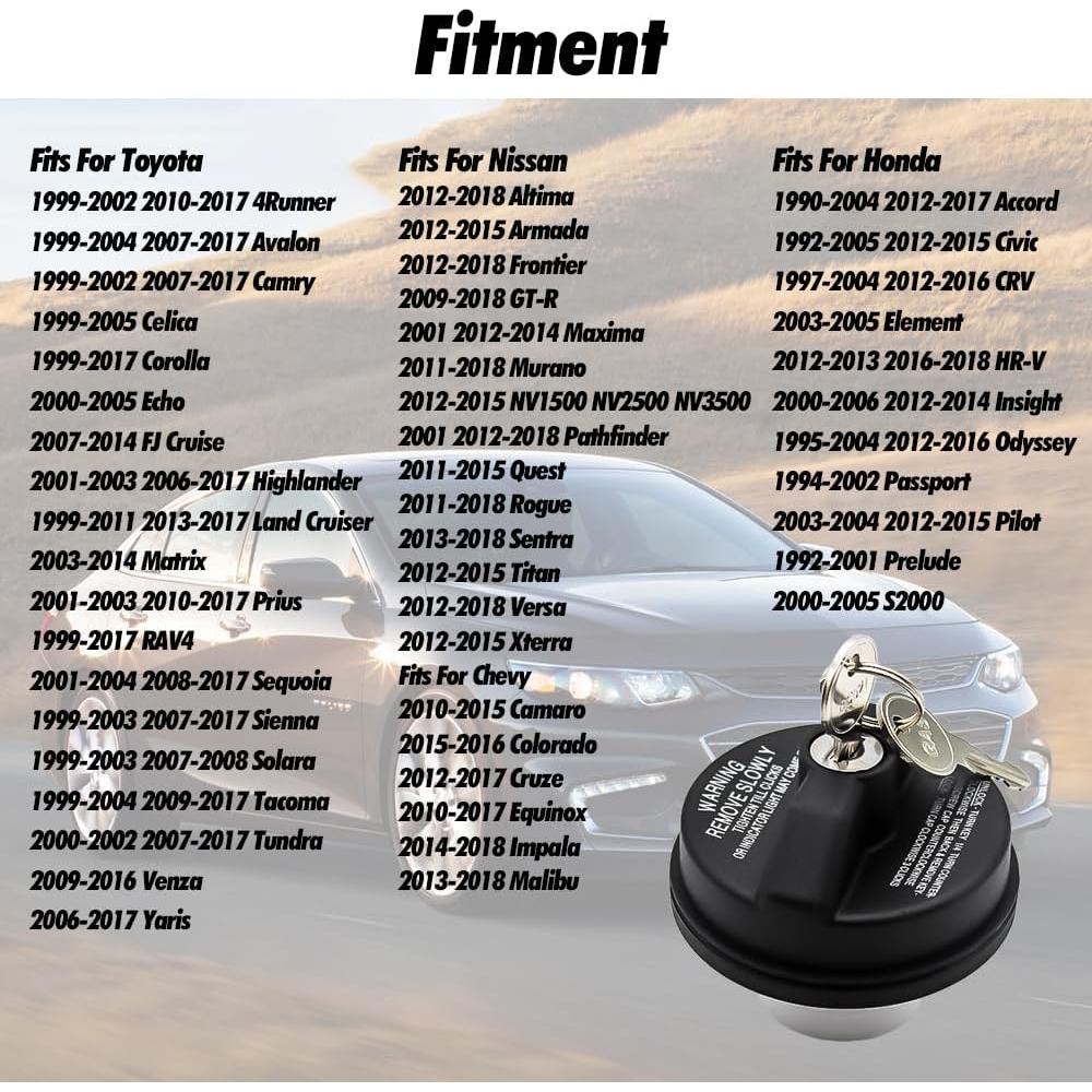 Tapa de combustible CADICATV para Toyota, Nissan y Chevy