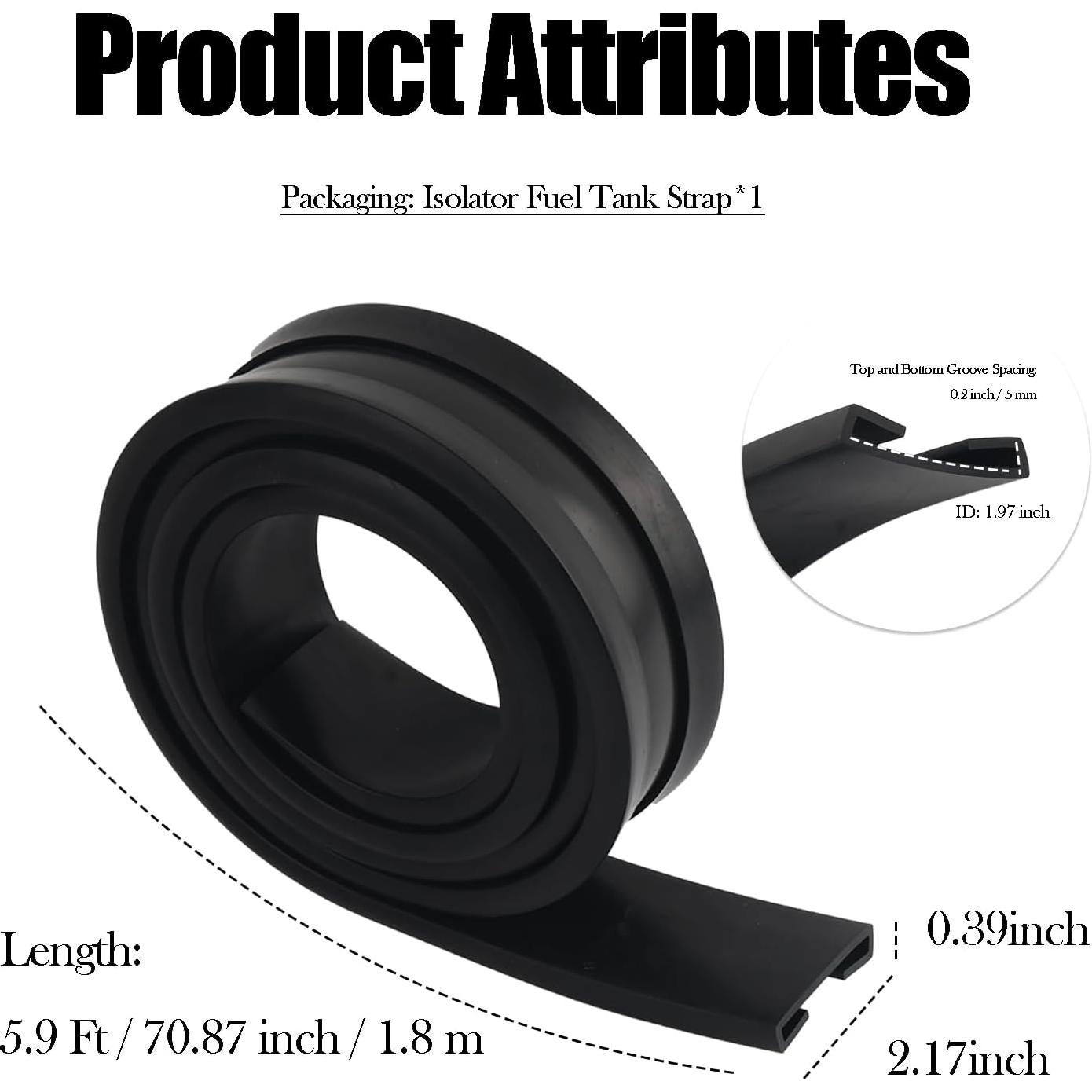 Aislador de Correas de Tanque de Combustible YGDMD 1.8m EPDM