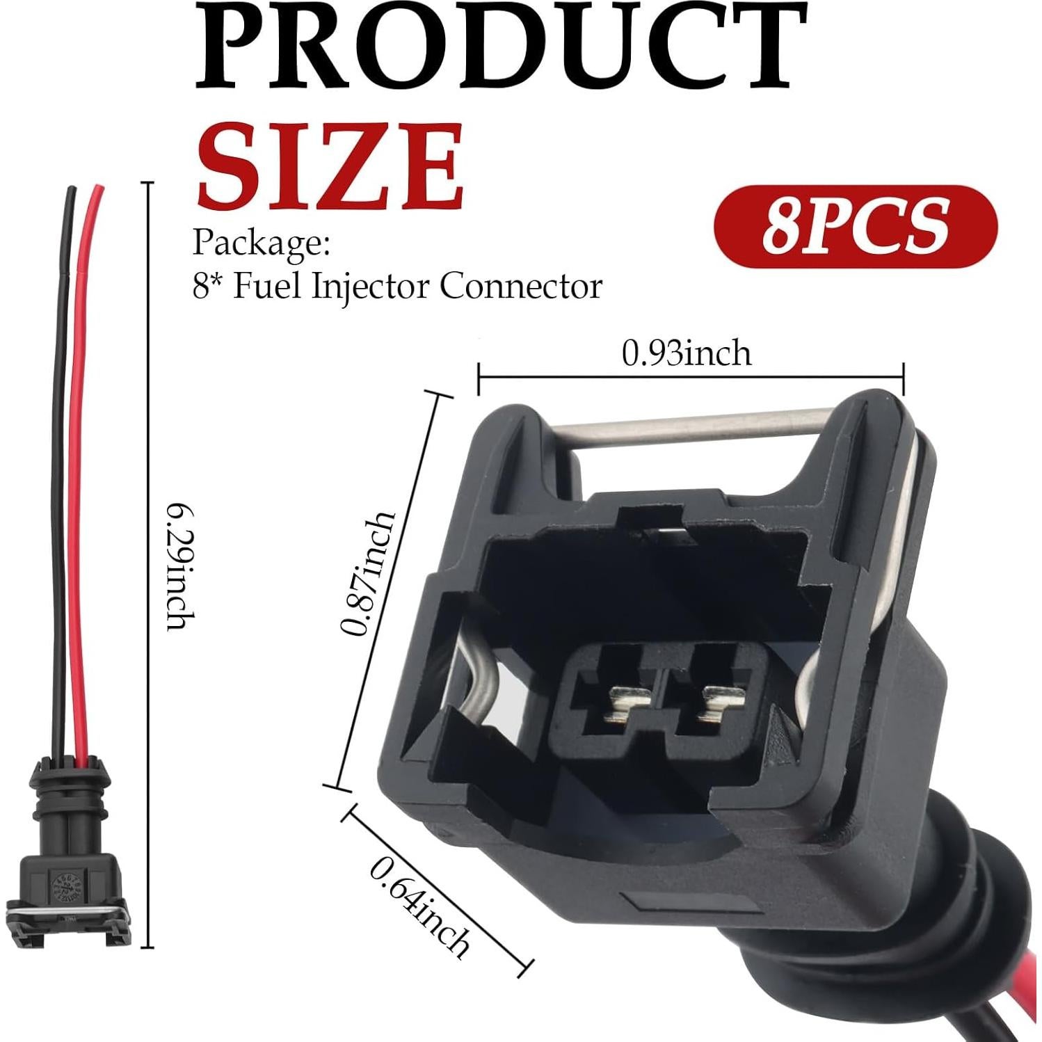 Conector de inyector de combustible Salior 8 piezas nylon