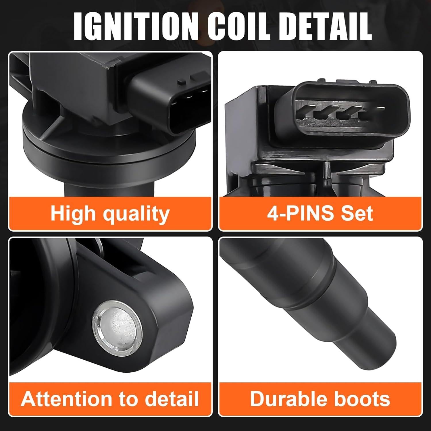 4 Bobinas de Encendido y Bujías GYbenzi UF316 para Toyota