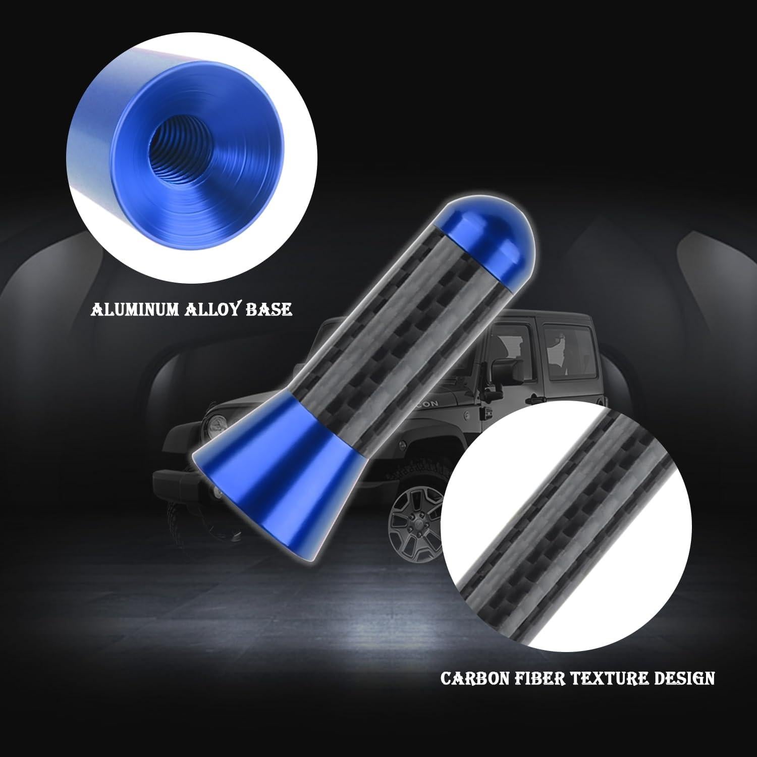 Antena de Coche YGDMD Fibra de Carbono Azul 9.30x3.61cm