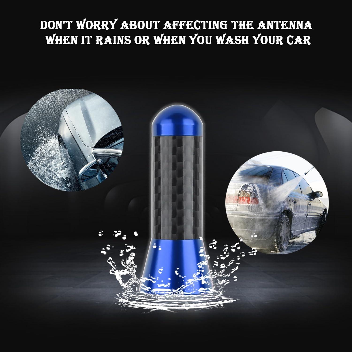 Antena de Coche YGDMD Fibra de Carbono Azul 9.30x3.61cm