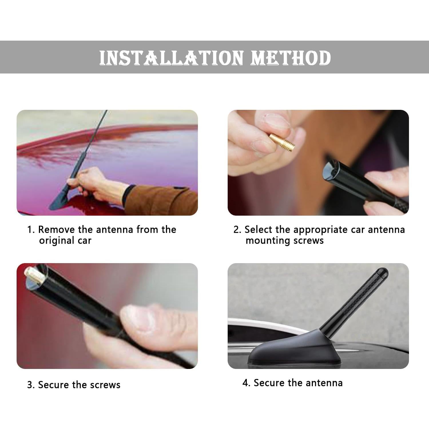 Antena de Coche YGDMD Fibra de Carbono Azul 9.30x3.61cm