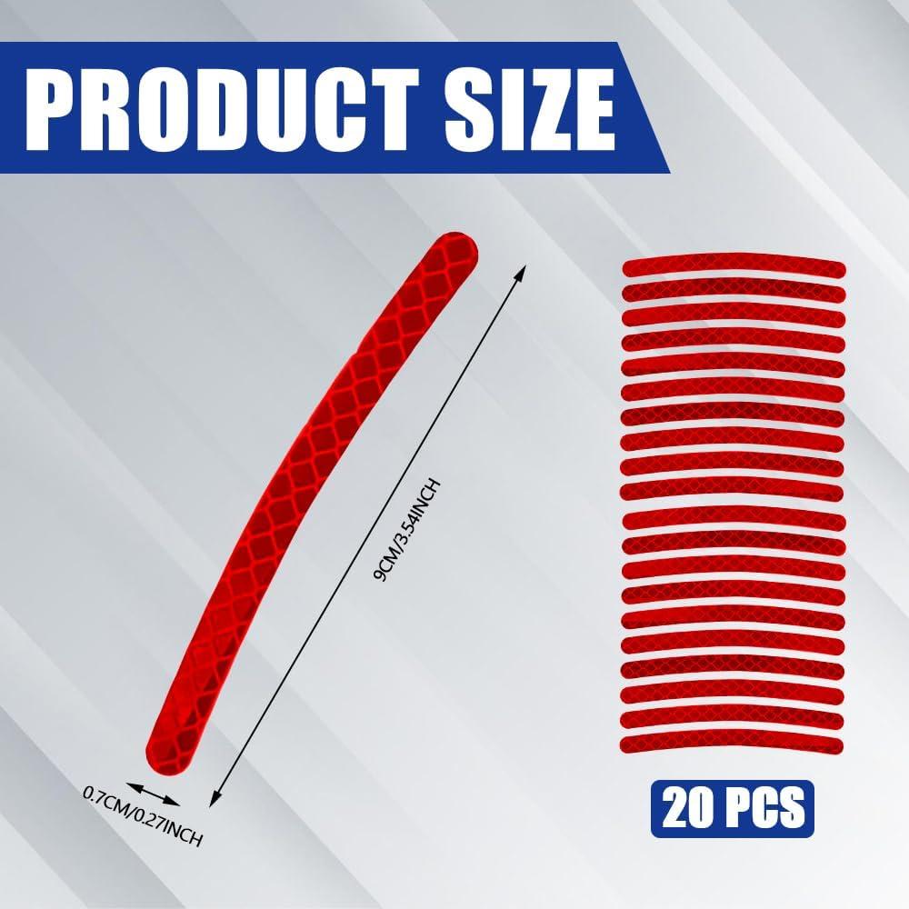 20 Calcomanías Reflectantes para Ruedas de Coche PACLVIO