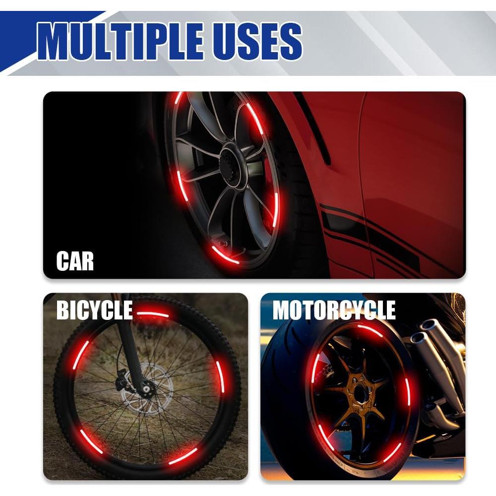 20 Calcomanías Reflectantes para Ruedas de Coche PACLVIO