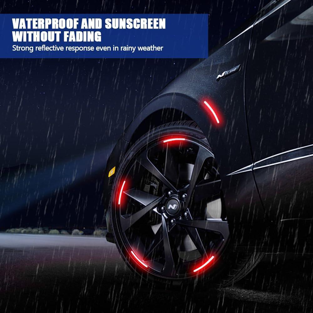 20 Calcomanías Reflectantes para Ruedas de Coche PACLVIO