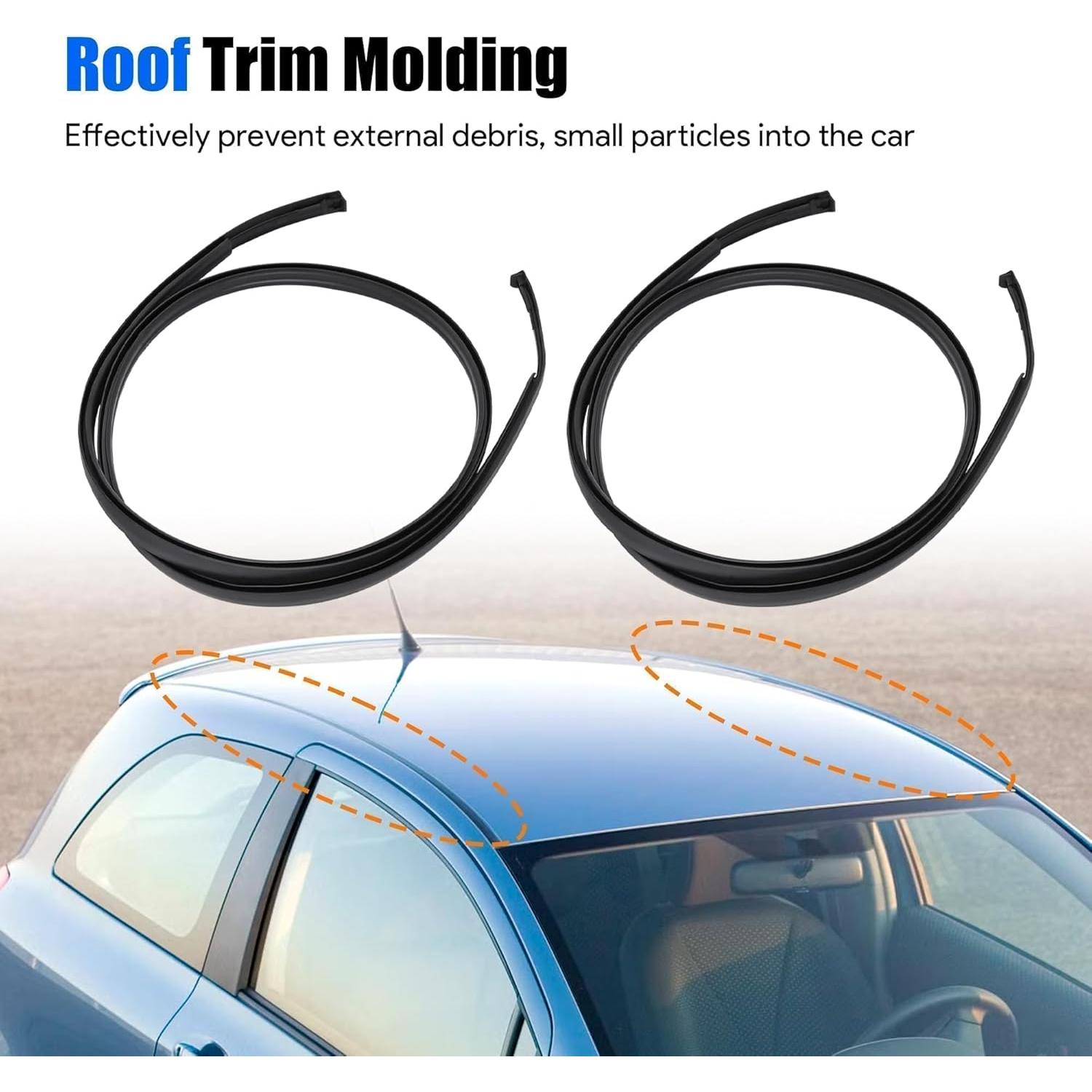 Moldura Lateral Techo Toyota Yaris 2007-2011 LoloWheat 2 PCS