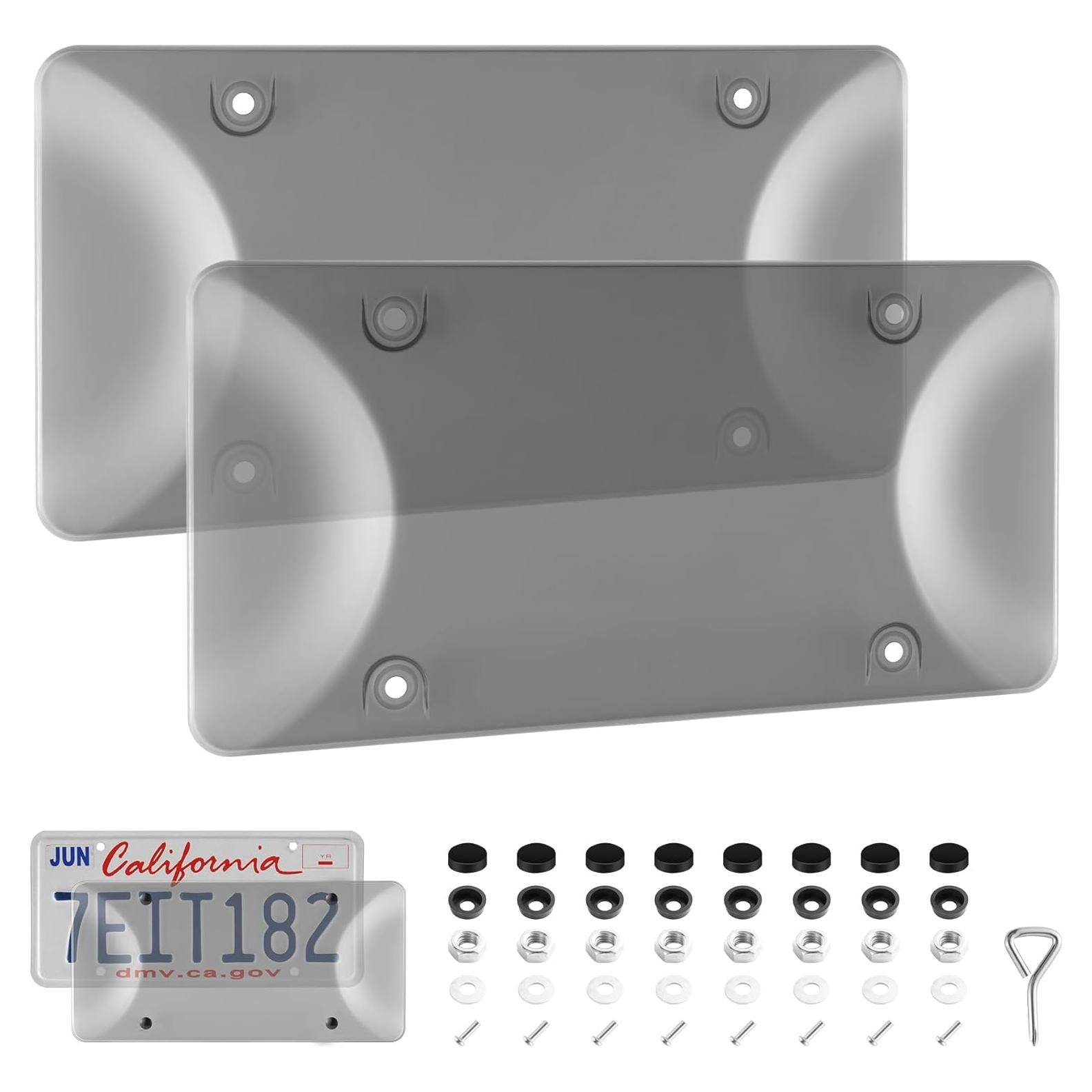 Marcos de Placa de Licencia Alpmosn Negros 2-Pack con Accesorios