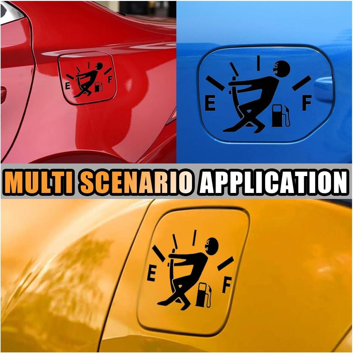 Funny Car Stickers, High Gas Consumption Decal Auto Fuel Tank Cover Sticker, Universal Fuel Gage Empty Decal Car Exterior Accessories for Cars, SUVs, Trucks, Motorcycles (Black)