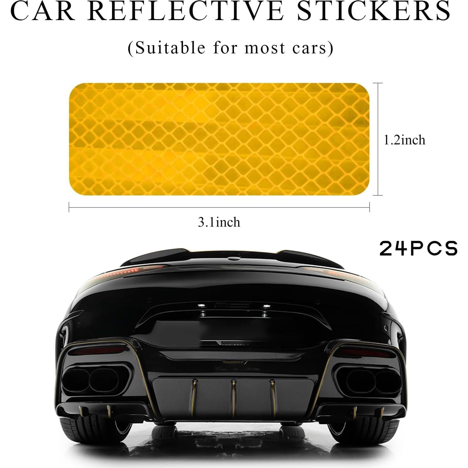 Calcomanías Reflectantes de Advertencia DXNQ 24 PCS Amarillo