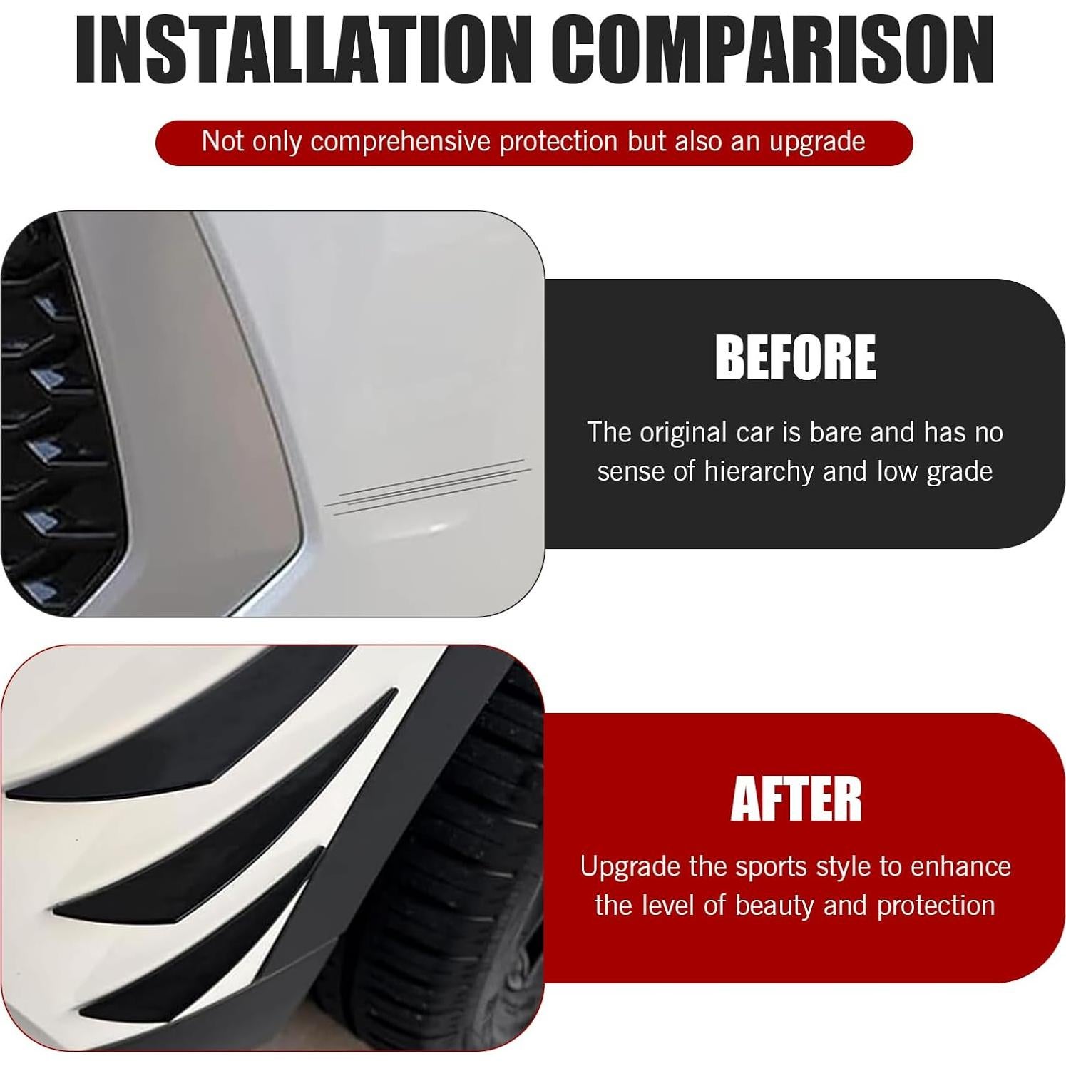 Kit de 6 Canards Spoiler Coche Zikefest Caucho Blando