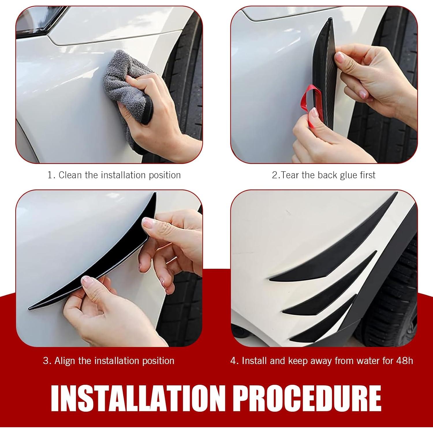 Kit de 6 Canards Spoiler Coche Zikefest Caucho Blando