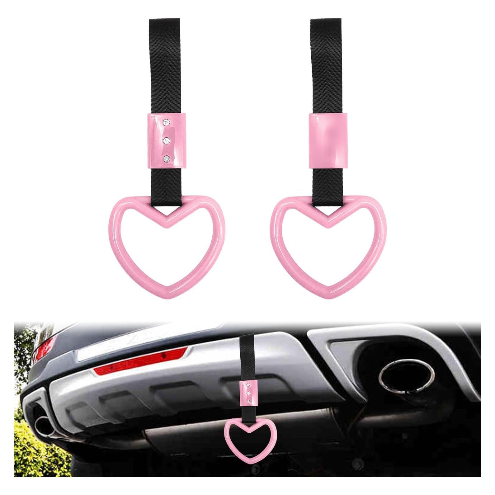 Anillos Decorativos de Advertencia BSAMZO Corazón Rosa - 2 Piezas