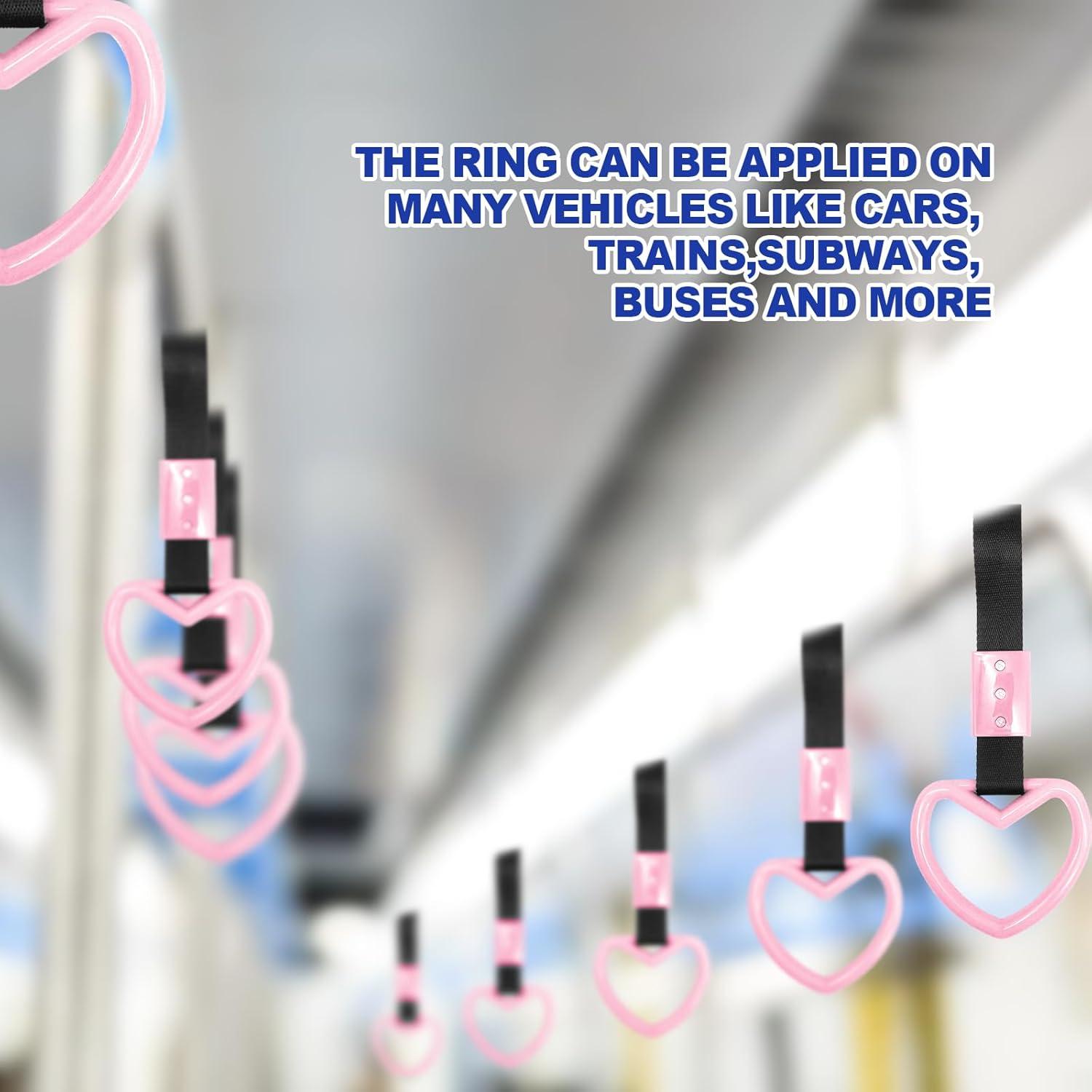 Anillos Decorativos de Advertencia BSAMZO Corazón Rosa - 2 Piezas