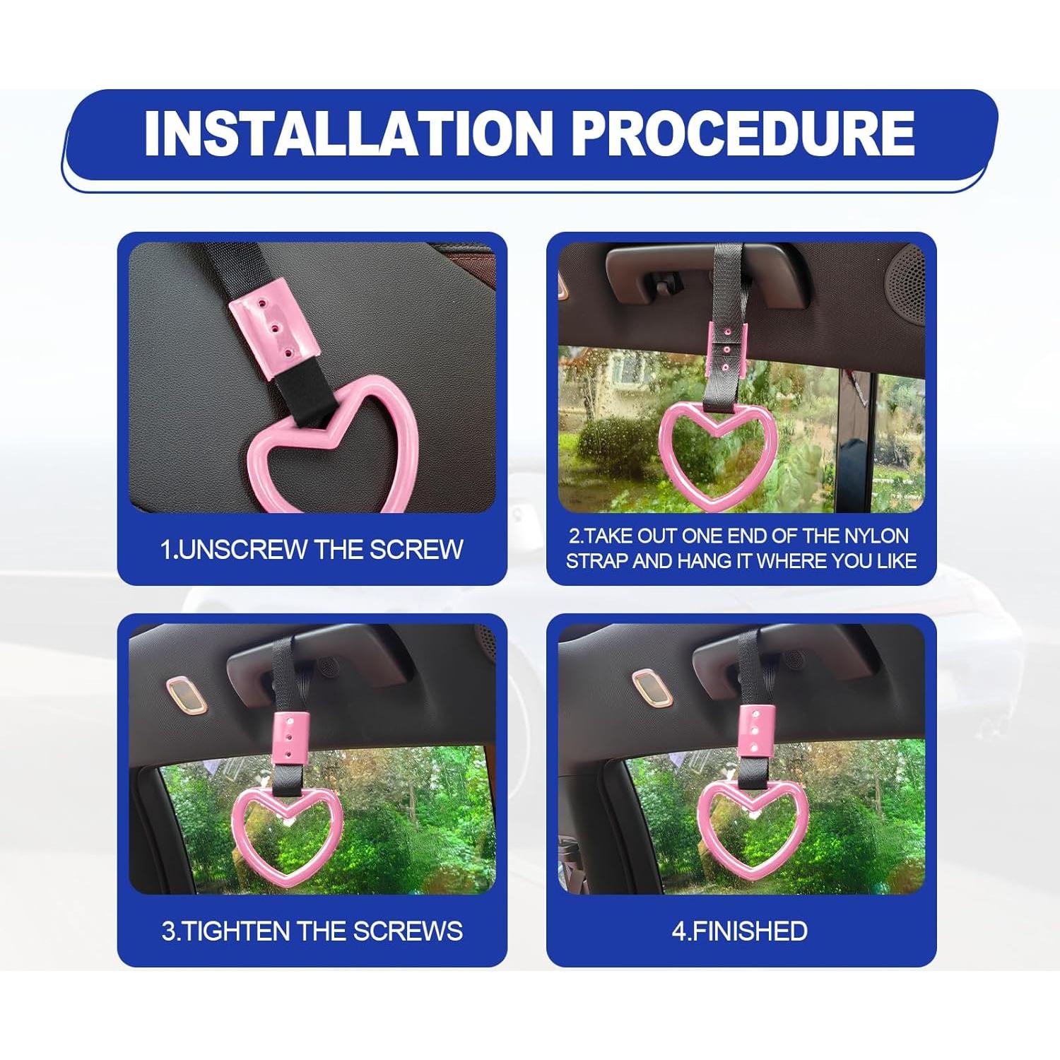 Anillos Decorativos de Advertencia BSAMZO Corazón Rosa - 2 Piezas