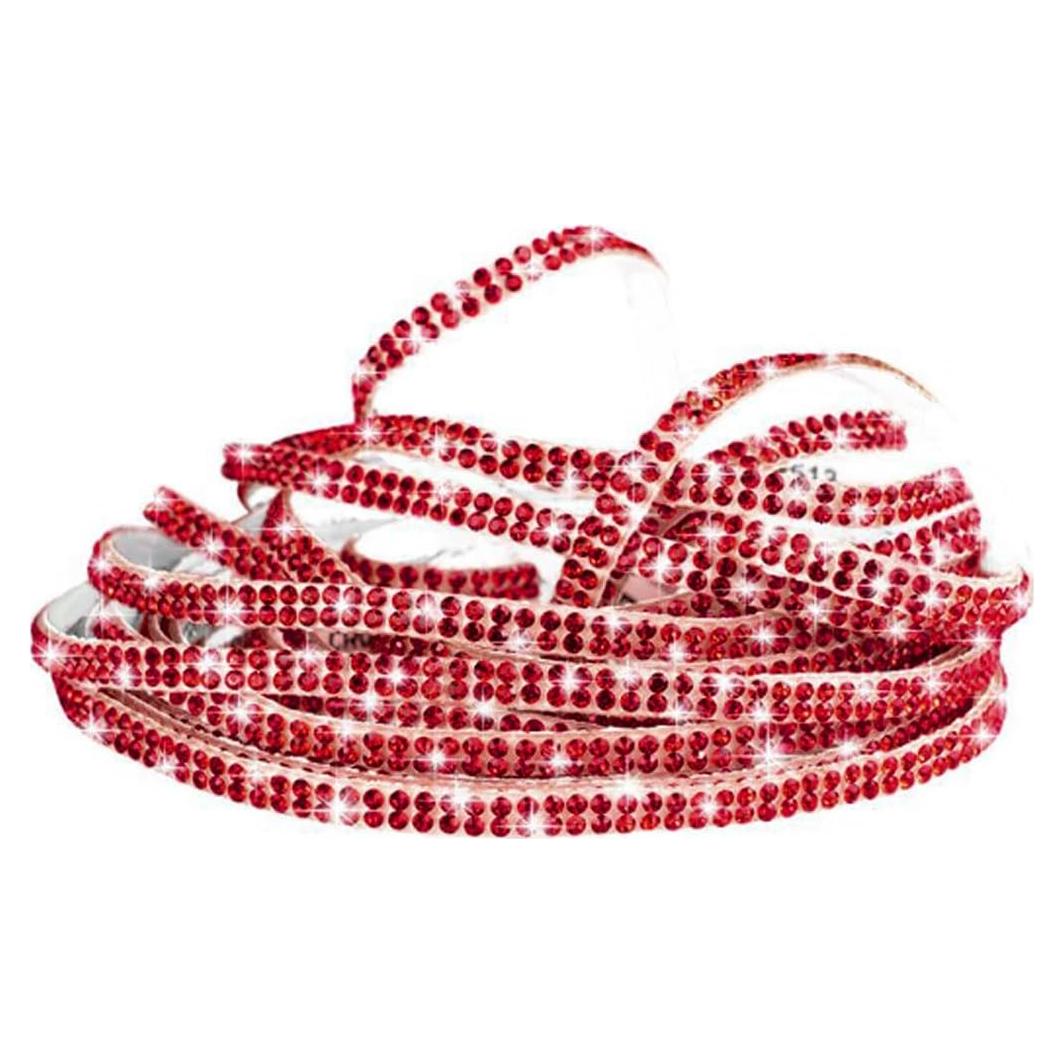 Trim de Coche Autoadhesivo JOYCOURT 5m Rhinestone Rojo