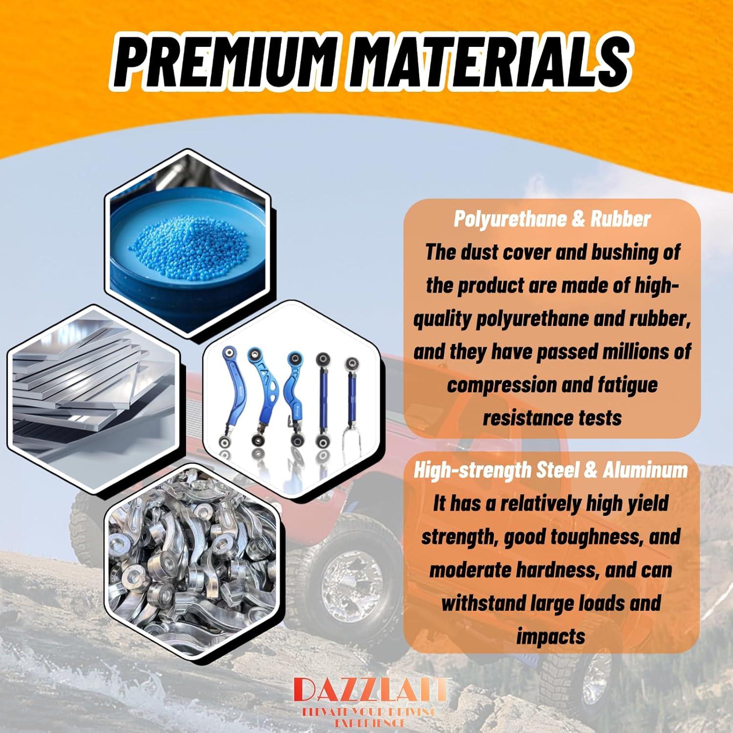 Brazos de Toe Traseros Ajustables DAZZLAIT JP-TO-9012 para Toyota