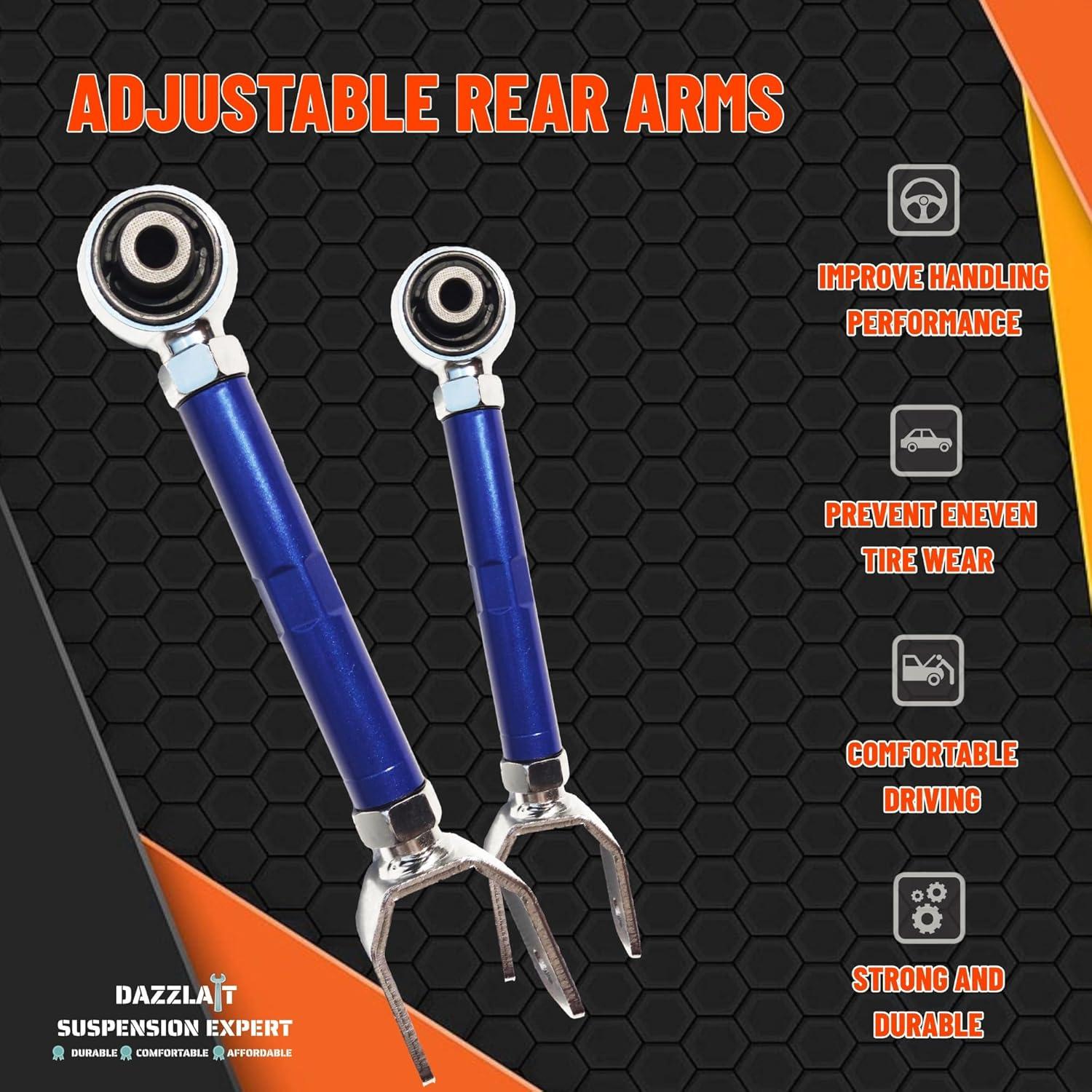 Brazos de Toe Traseros Ajustables DAZZLAIT JP-TO-9012 para Toyota