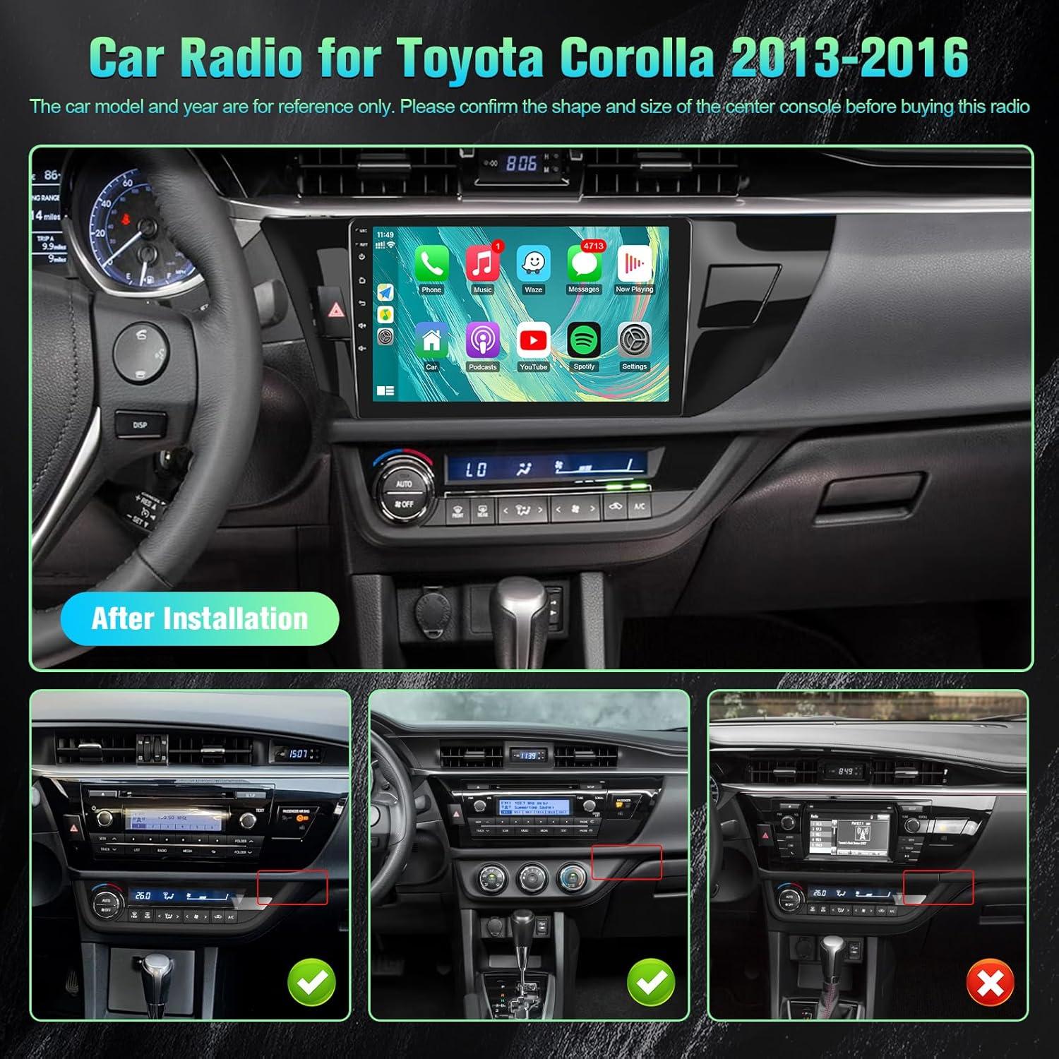 Radio Android 10.1" Kutaitai para Toyota Corolla 2013-2016