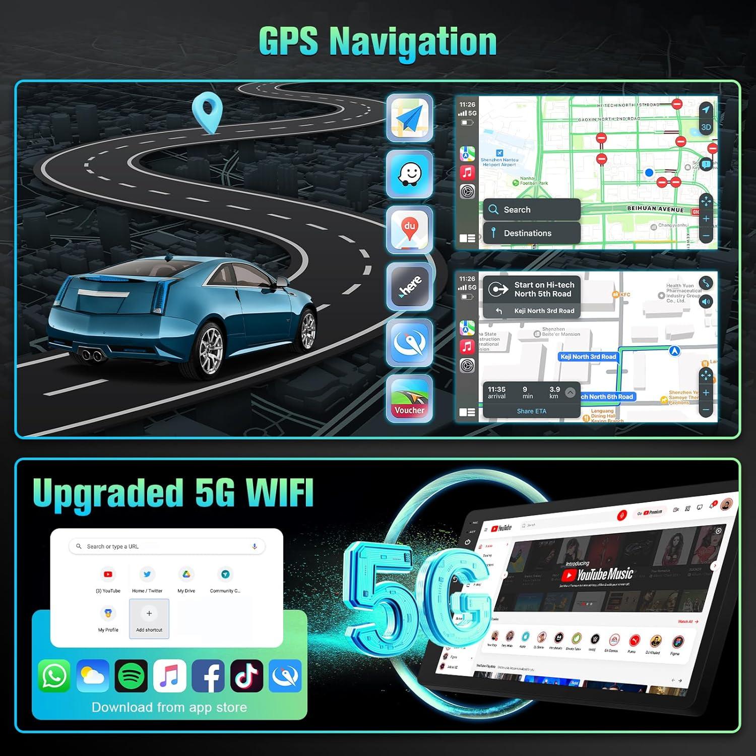 Radio Android 10.1" Kutaitai para Toyota Corolla 2013-2016