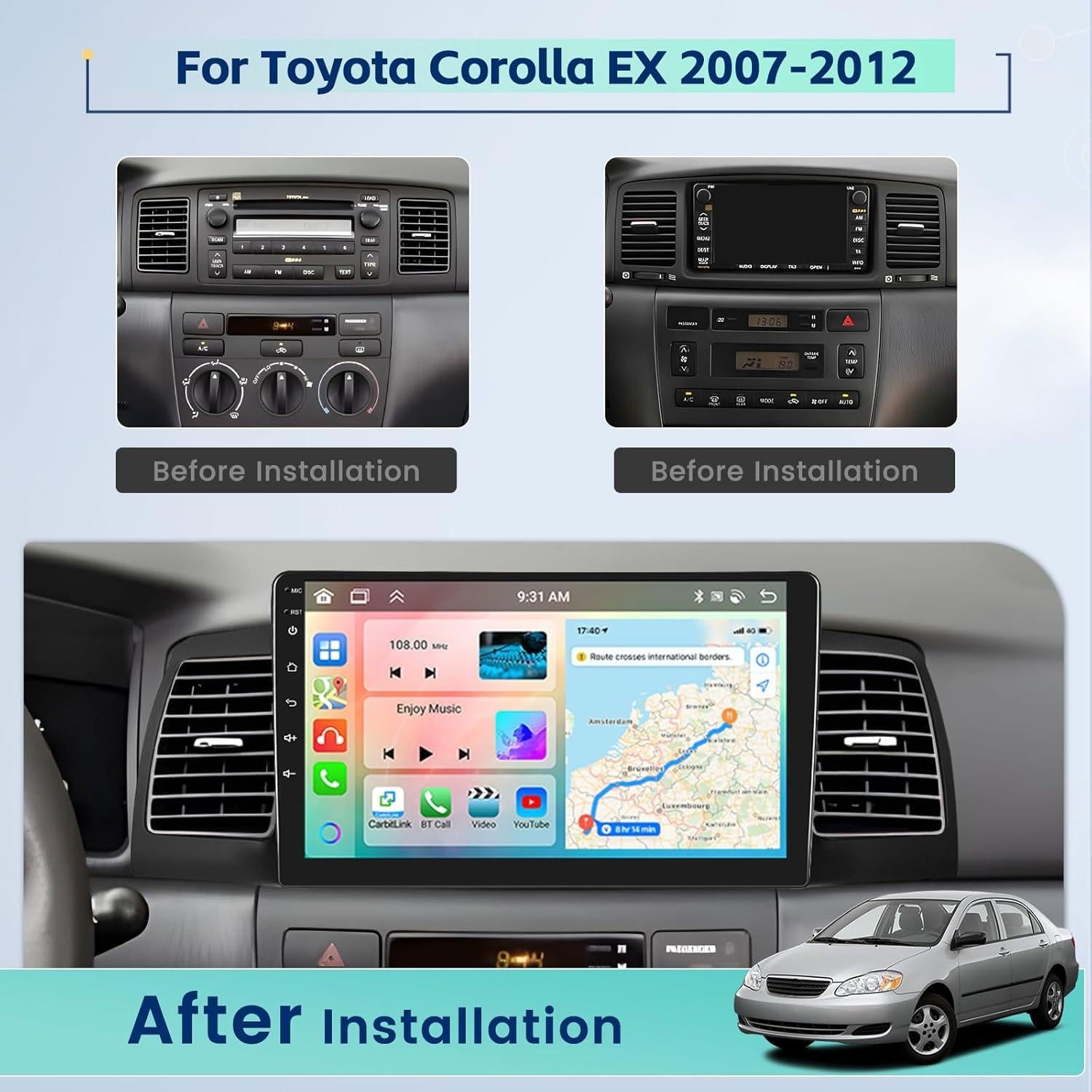 Radio Estéreo Android 4+64GB Inefala para Toyota Corolla EX 2005-2012