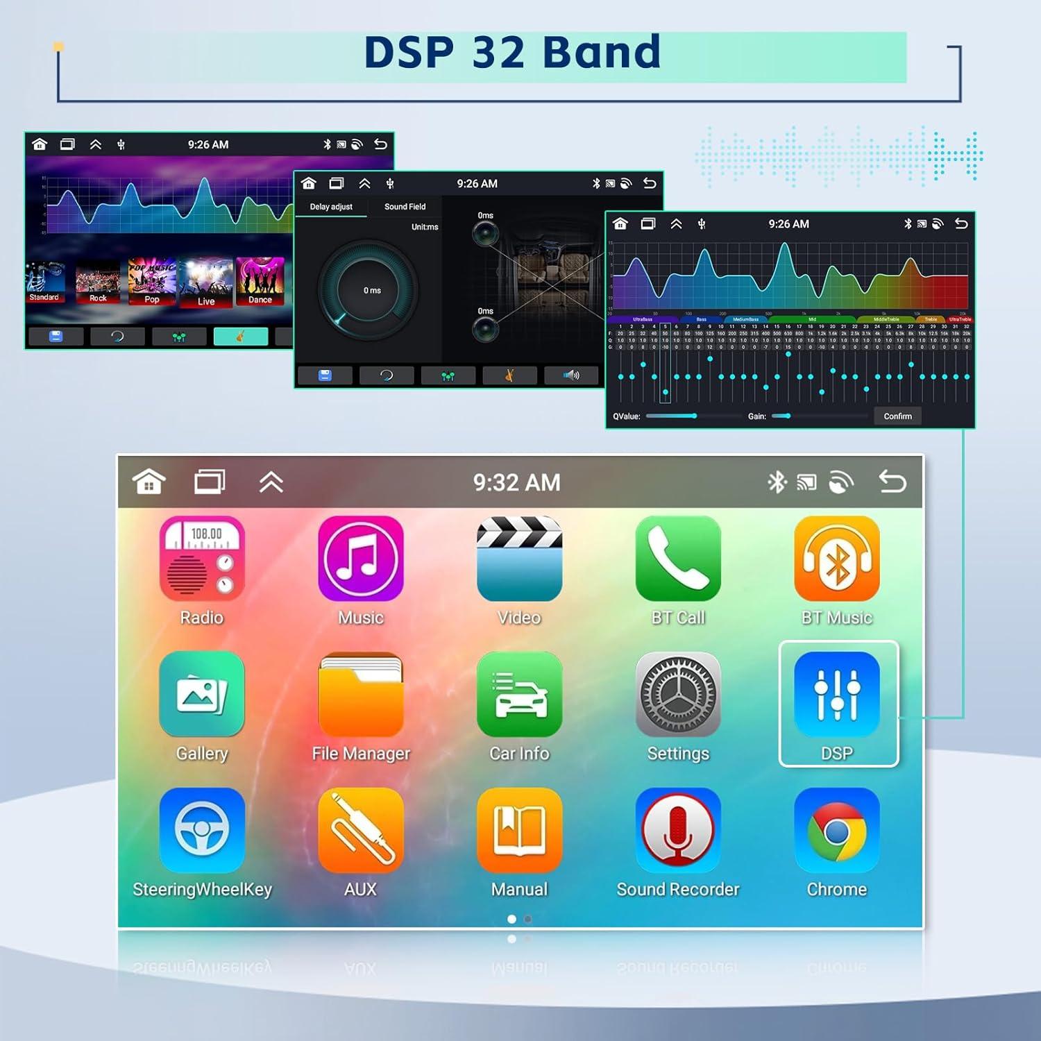 Radio Estéreo Android 4+64GB Inefala para Toyota Corolla EX 2005-2012