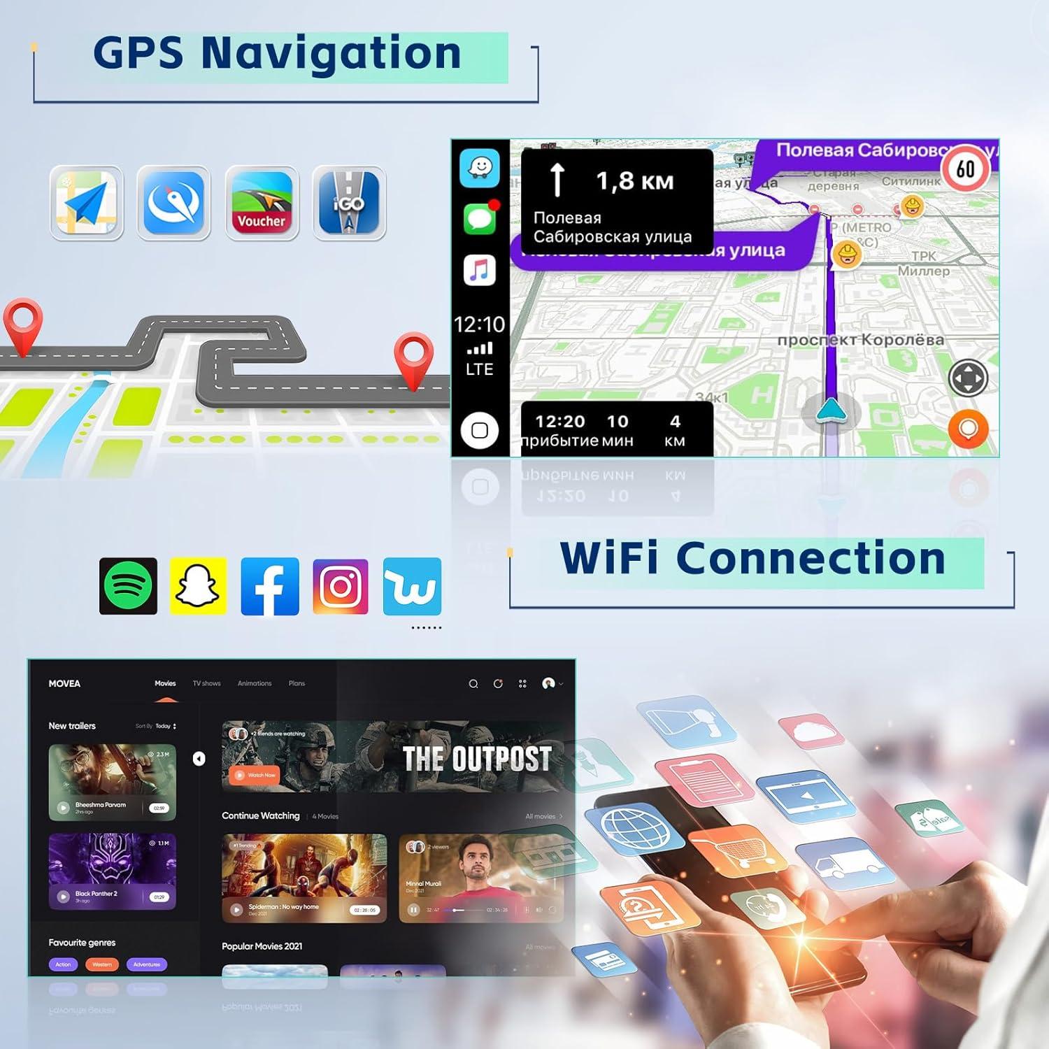 Radio Estéreo Android 4+64GB Inefala para Toyota Corolla EX 2005-2012